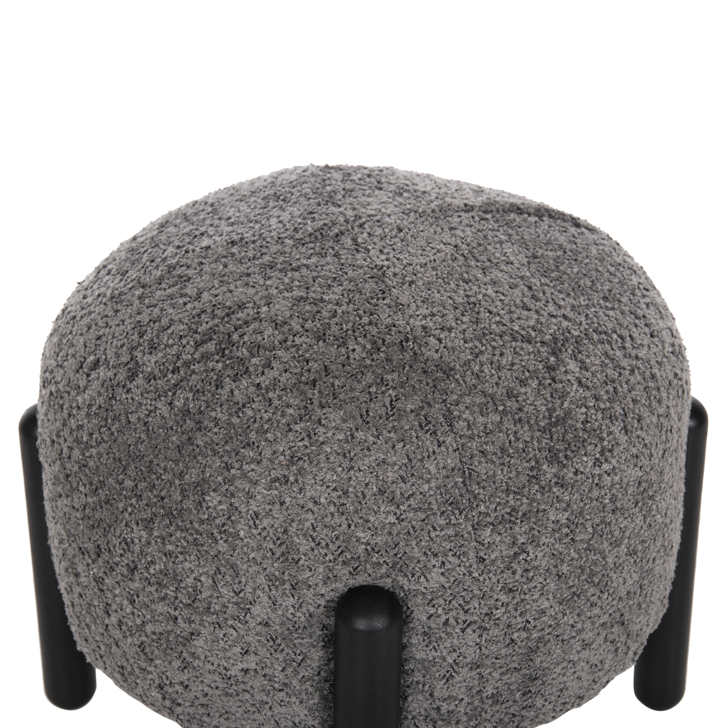 ΣΚΑΜΠΟ EWAN ΣΤΡΟΓΓΥΛΟ ΓΚΡΙ ΜΠΟΥΚΛΕ ΥΦΑΣΜΑ-ΜΑΥΡΑ ΜΕΤΑΛΛΙΚΑ ΠΟΔΙΑ Φ45x36Υεκ. 5