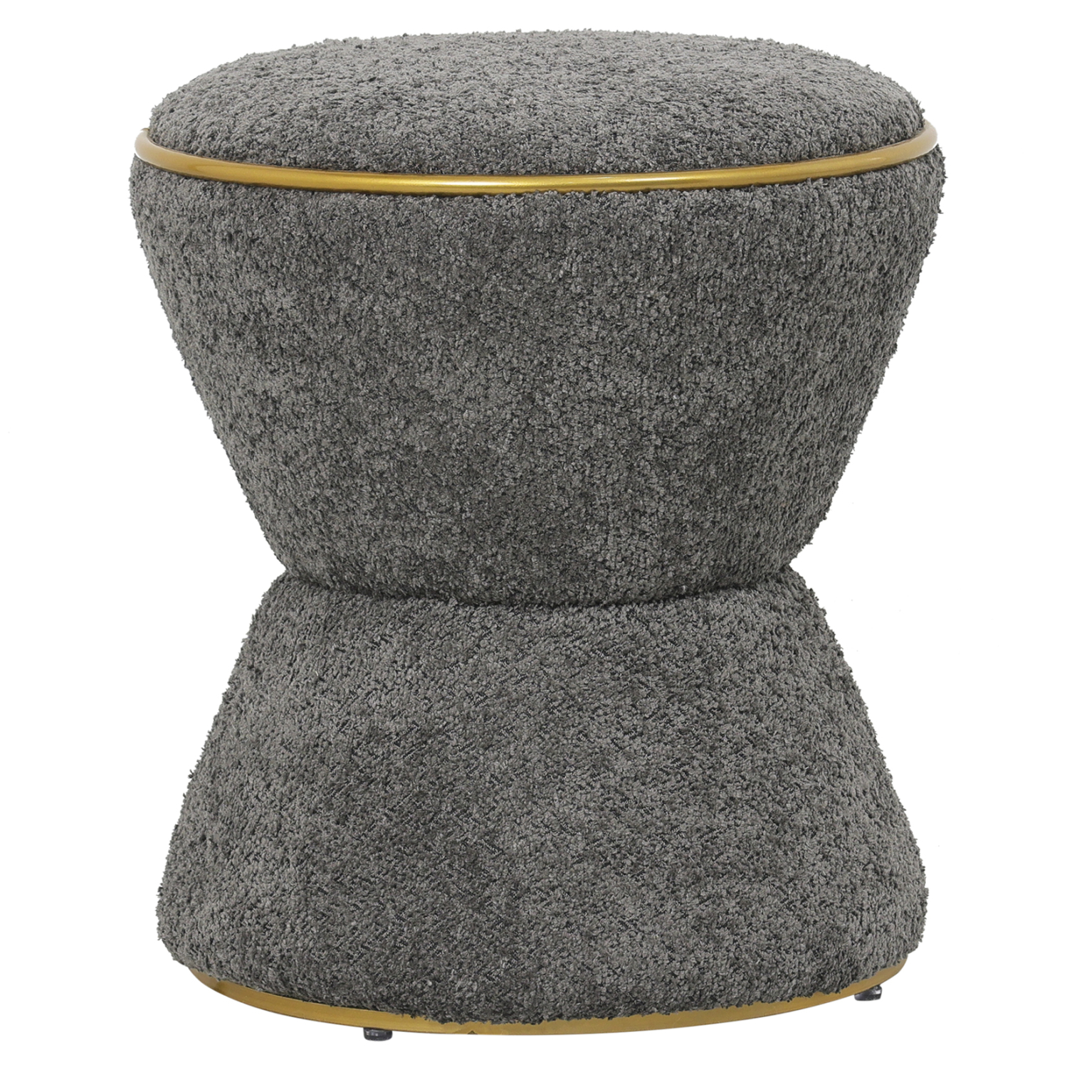 ΣΚΑΜΠΟ ΣΤΡΟΓΓΥΛΟ LINNER ΜΠΟΥΚΛΕ ΥΦΑΣΜΑ ΓΚΡΙ-ΧΡΥΣΗ ΛΕΠΤΟΜΕΡΕΙΑ Φ38,5x43Υ 1