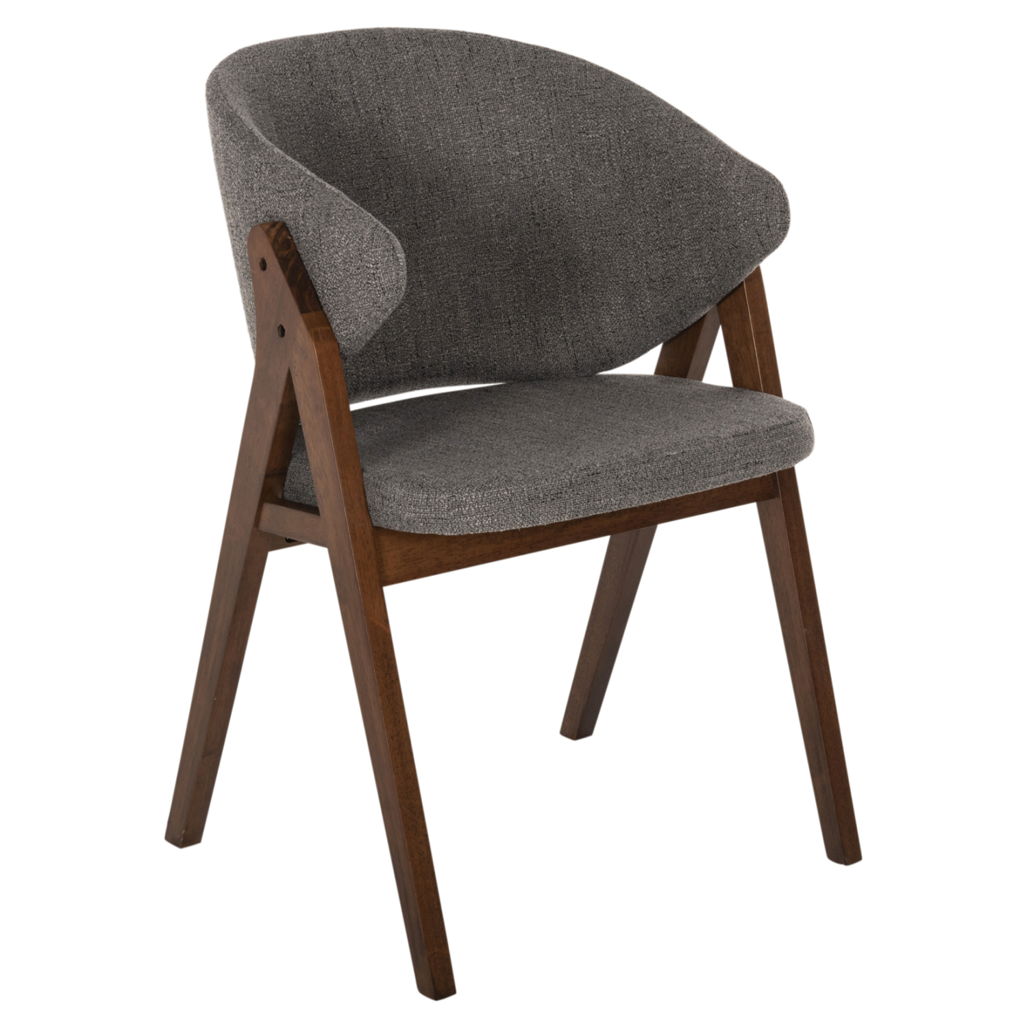 ΚΑΡΕΚΛΑ HANA RUBBERWOOD ΣΕ ΚΑΡΥΔΙ ΧΡΩΜΑ-ΓΚΡΙ ΥΦΑΣΜΑ 55x60x84Yεκ. 1