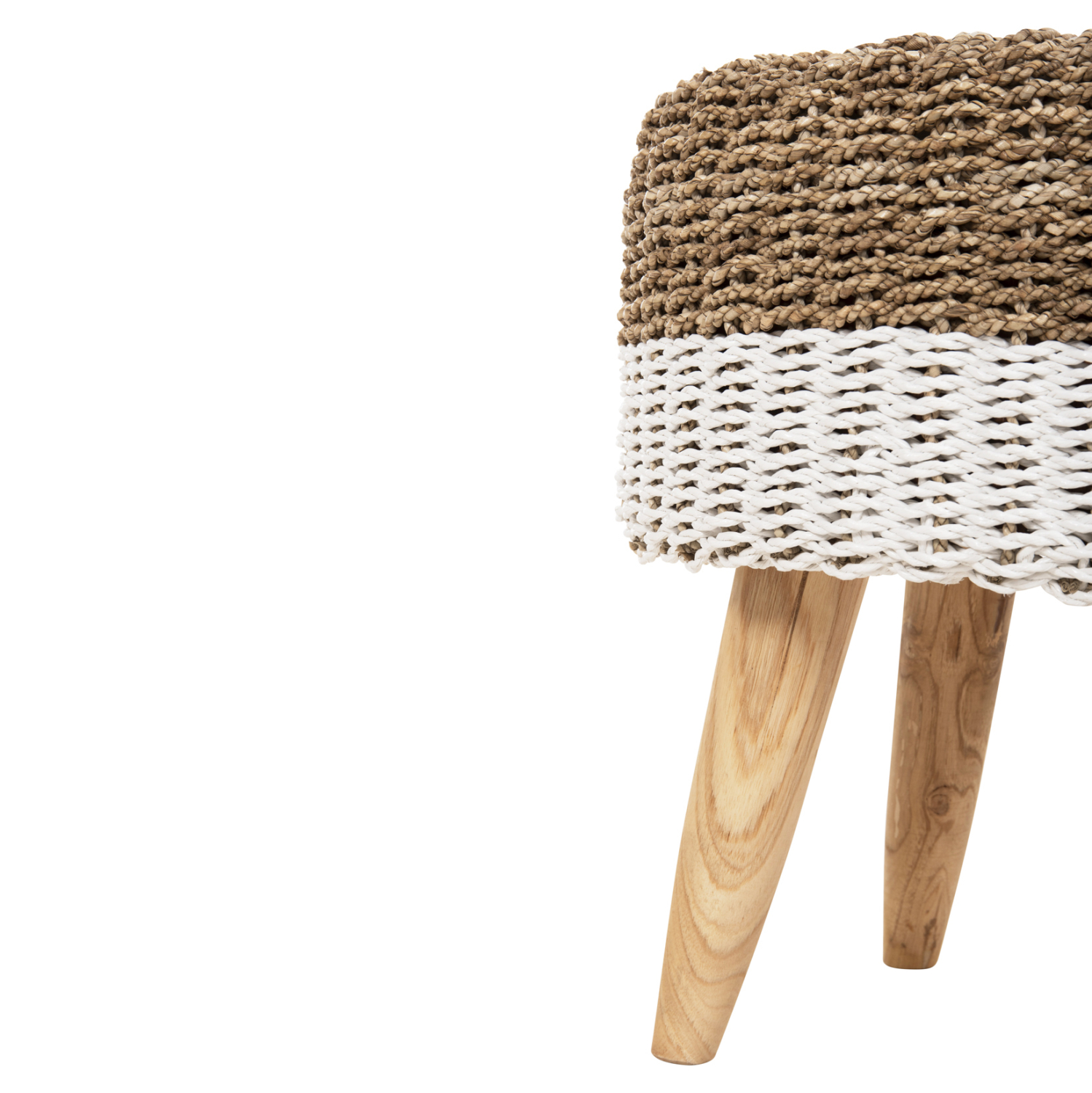 ΣΚΑΜΠΟ BEAM ΞΥΛΟ ΤΕΑΚ ΚΑΙ SEAGRASS ΣΕ ΦΥΣΙΚΟ & ΛΕΥΚΟ Φ42x46Yεκ. 6