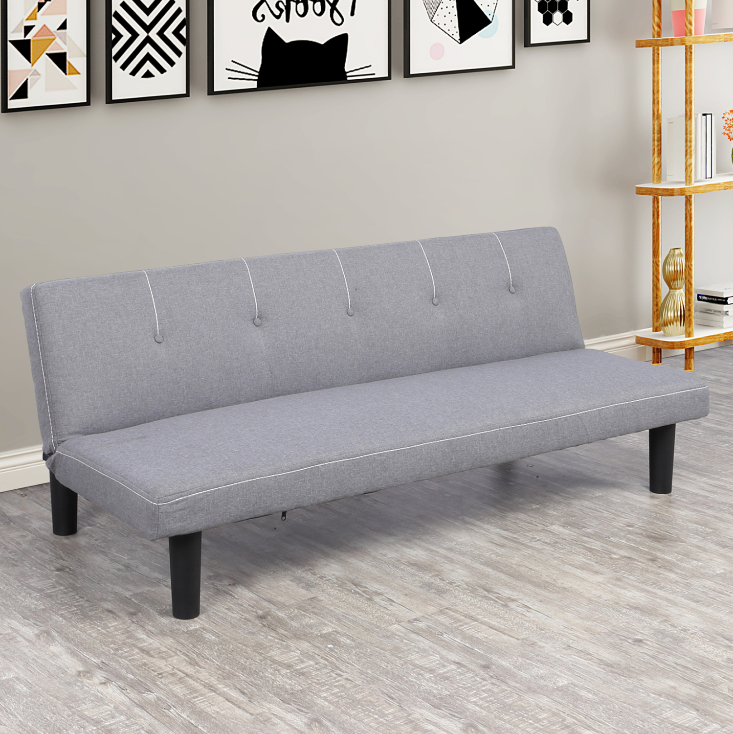 ΚΑΝΑΠΕΣ ΚΡΕΒΑΤΙ ETHAN ΣΕ ΓΚΡΙ ΧΡΩΜΑ 165x74x64 εκ. 1