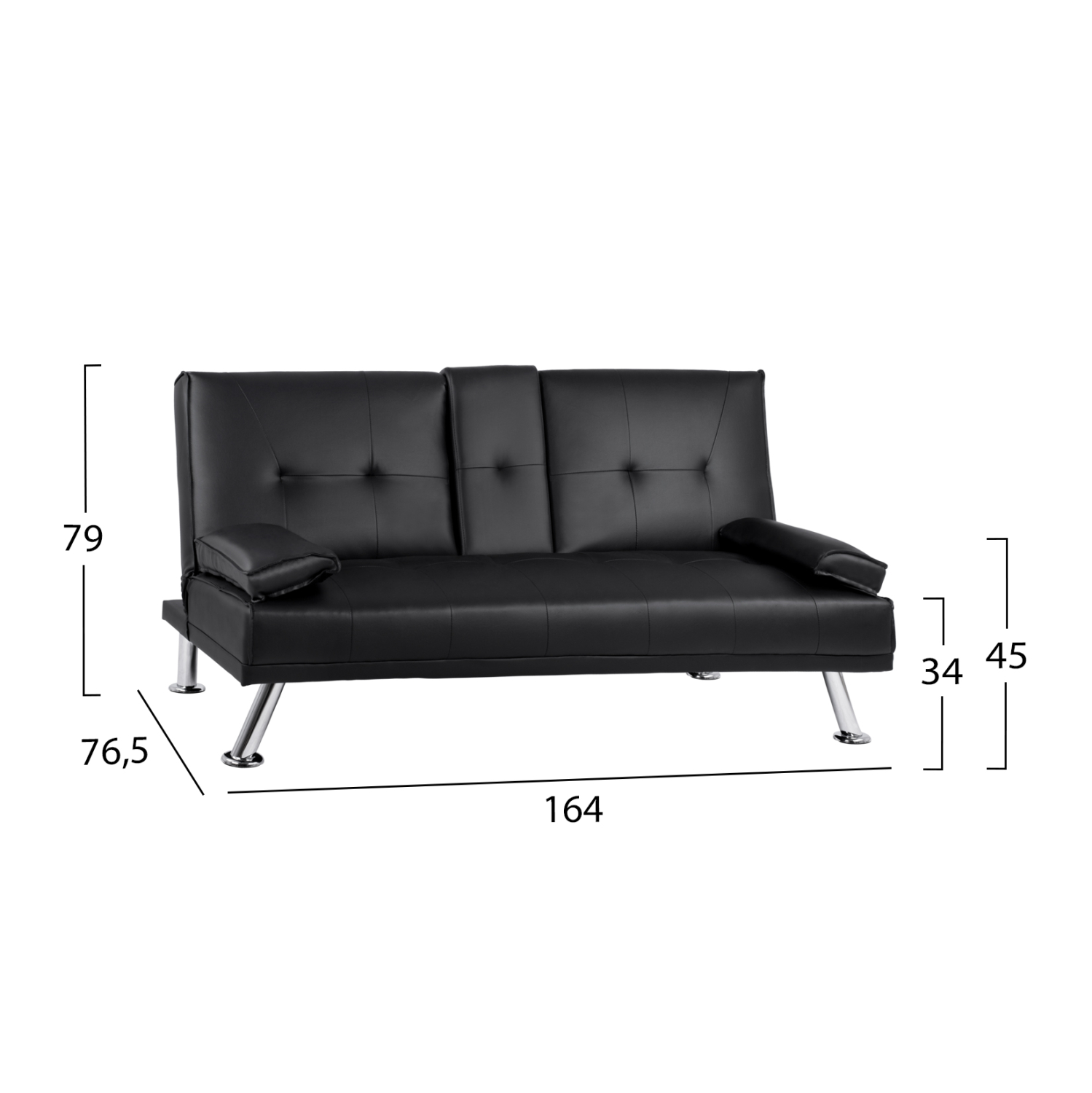 ΚΑΝΑΠΕΣ ΚΡΕΒΑΤΙ BENIN ΜΕ ΜΑΥΡΟ PU 165x76,5x79 εκ ΚΑΙ ΠΤΥΣΣΟΜΕΝΟ ΜΠΡΑΤΣΟ 2