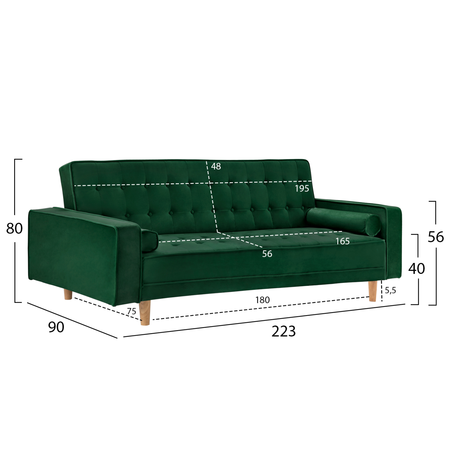 ΚΑΝΑΠΕΣ ΚΡΕΒΑΤΙ SALVADOR ΒΕΛΟΥΔΟ ΚΥΠΑΡΙΣΣΙ 223X90X80Y εκ. 2