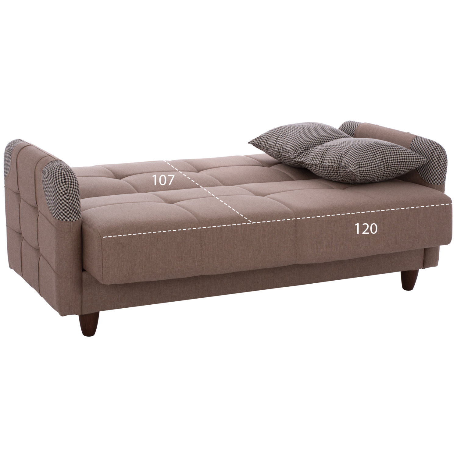 ΚΑΝΑΠΕΣ ΚΡΕΒΑΤΙ ΔΙΘΕΣΙΟΣ SANNA ΜΠΕΖ 140x82x86 εκ. 3