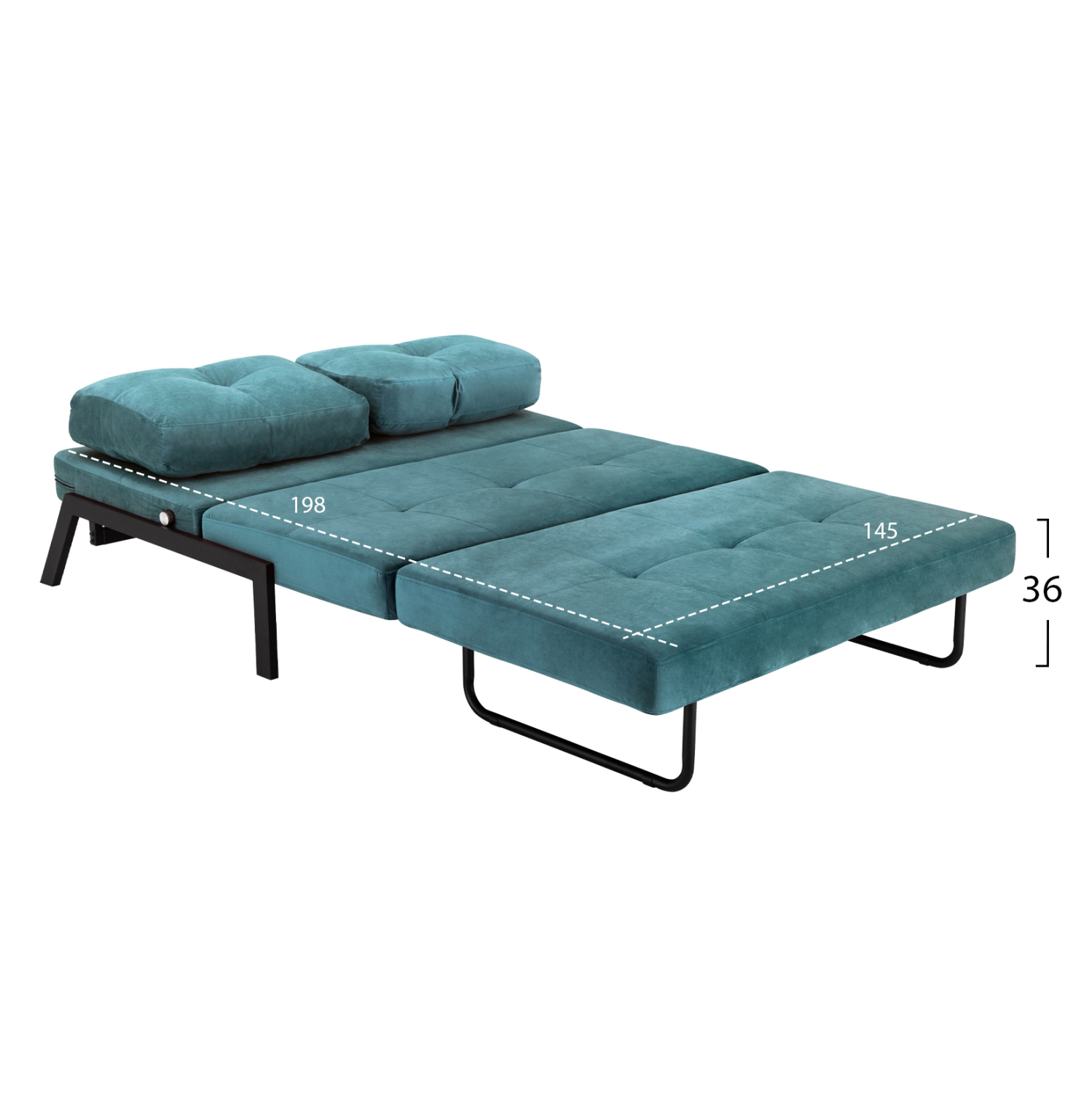 ΚΑΝΑΠΕΣ ΚΡΕΒΑΤΙ CONSTANCE ΒΕΛΟΥΔΟ MENTA 2½ ΘΕΣΙΟΣ 151x92x66Υεκ. 3