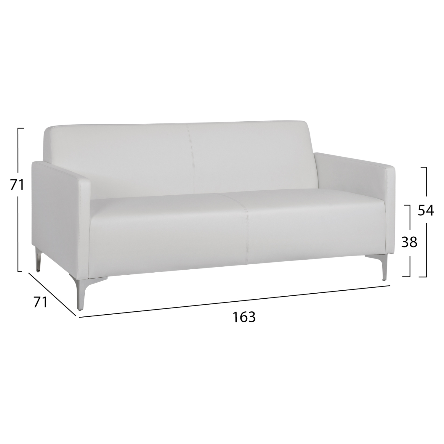 ΚΑΝΑΠΕΣ 3ΘΕΣΙΟΣ NELLIE ΜΕ ΛΕΥΚΟ PU 163x71x71Υ εκ. 2