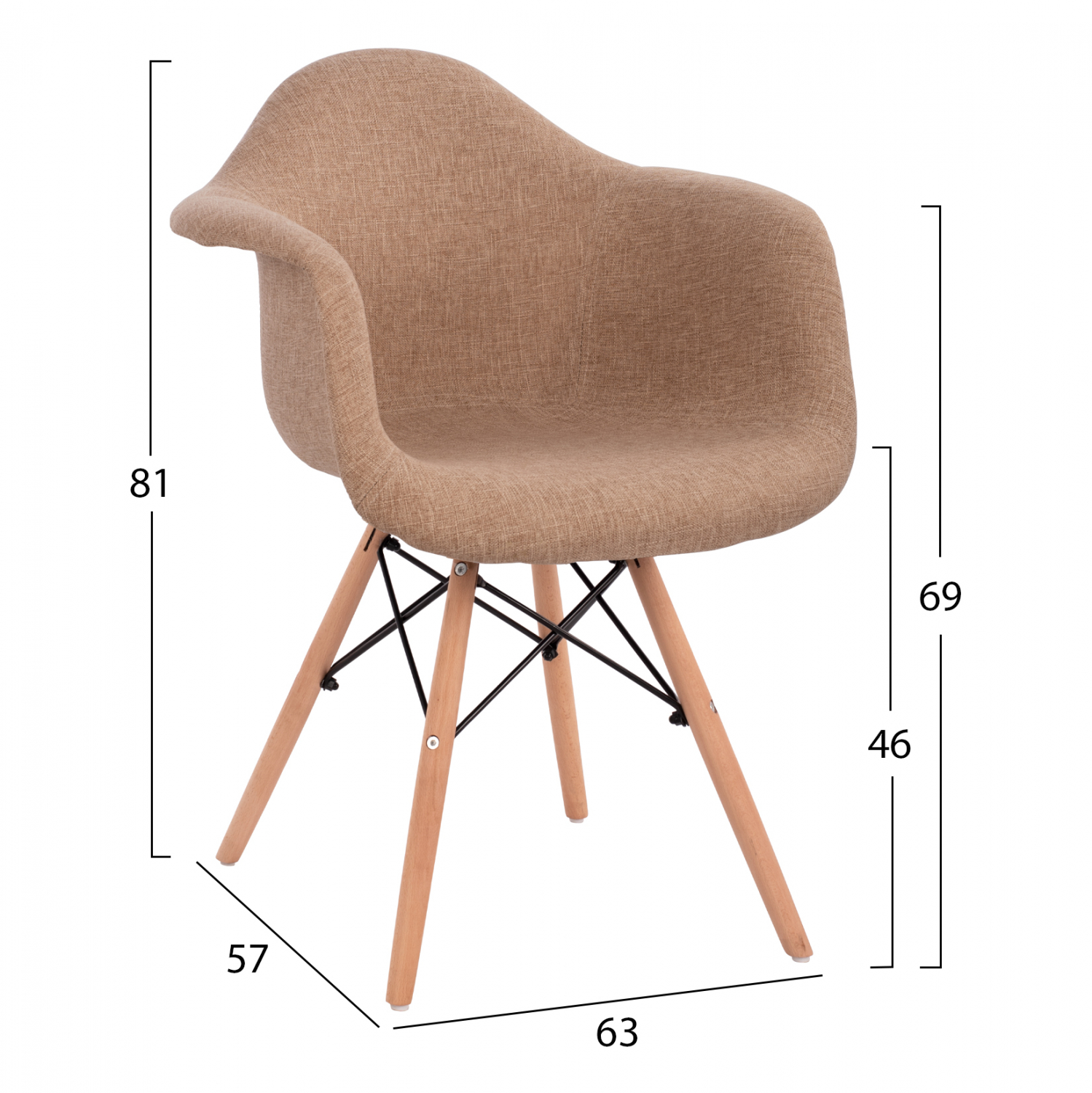 ΠΟΛΥΘΡΟΝΑ ΜΕ ΞΥΛΙΝΑ ΠΟΔΙΑ & ΜΕ ΥΦΑΣΜΑ ΜΠΕΖ MIRTO 63x57x81 εκ. 2