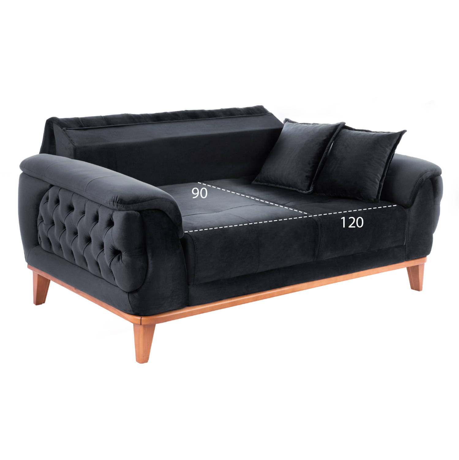 ΚΑΝΑΠΕΣ ΚΡΕΒΑΤΙ BENNINGTON 2ΘΕΣΙΟΣ ΜΑΥΡΟΣ 180x95x80 εκ. 3