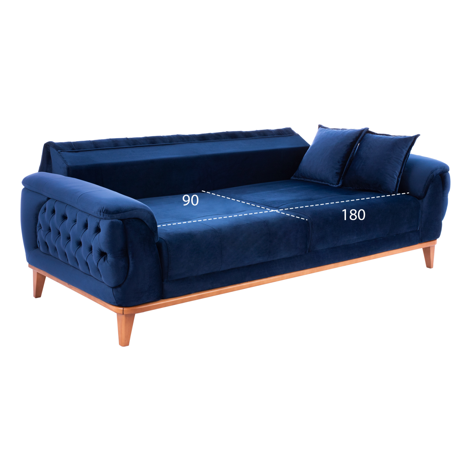 ΚΑΝΑΠΕΣ ΚΡΕΒΑΤΙ BENNINGTON ΤΡΙΘΕΣΙΟΣ ΜΠΛΕ 240x95x80 εκ. 3