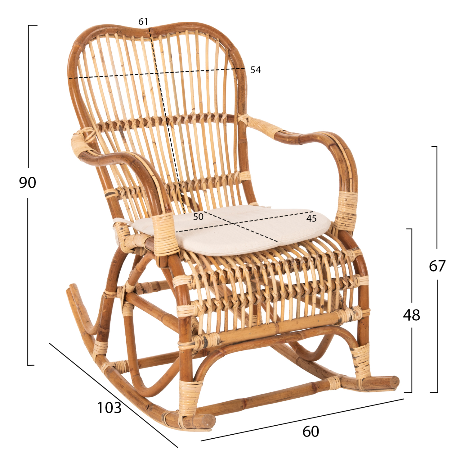 ΚΟΥΝΙΣΤΗ ΠΟΛΥΘΡΟΝΑ ΜΕ ΜΑΞΙΛΑΡΙ SANTA FE RATTAN 60x103x90Υ εκ. 2