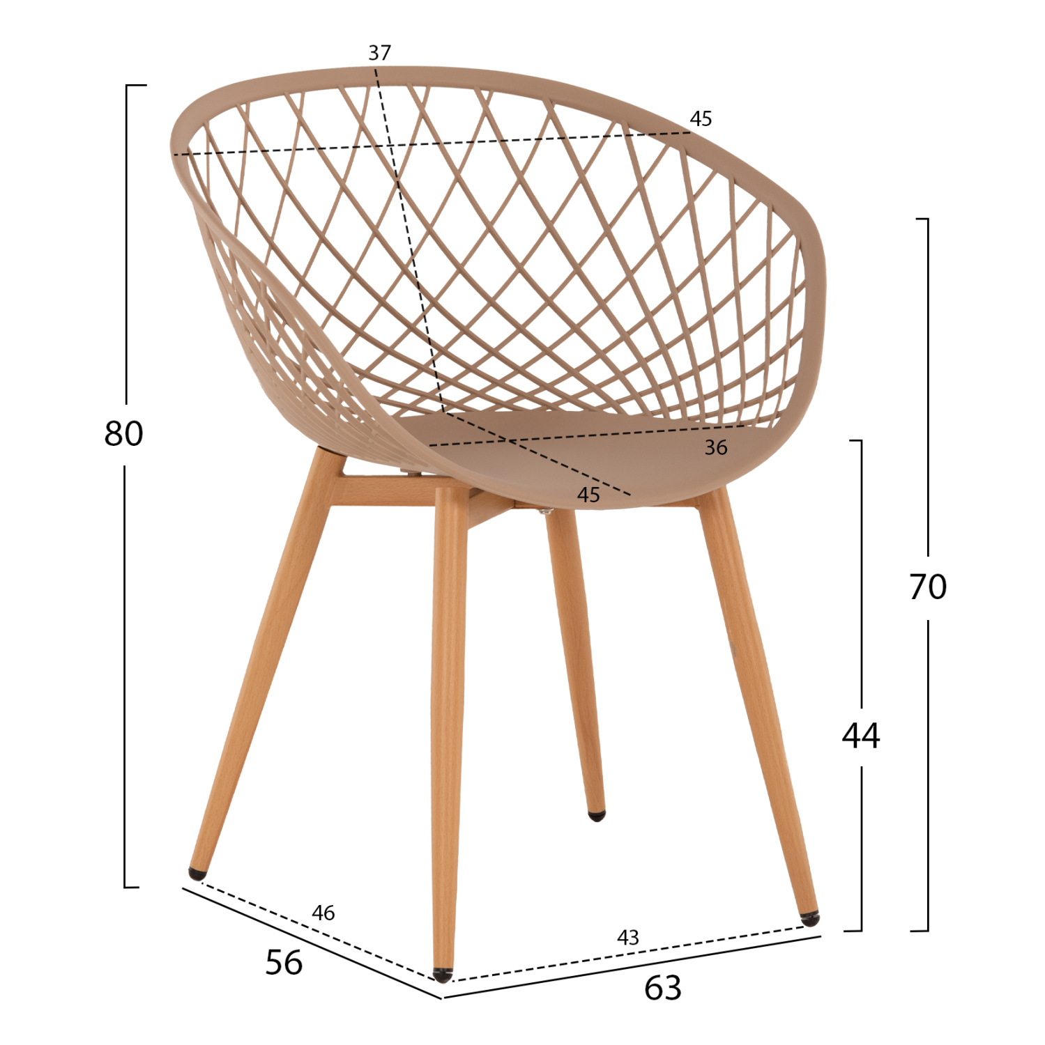 ΠΟΛΥΘΡΟΝΑ ΠΟΛΥΠΡΟΠΥΛΕΝΙΟΥ ΚΑΠΟΥΤΣΙΝΟ ΜΕΤΑΛΛΙΚΑ ΠΟΔΙΑ ARIADNE 63x56x80Y εκ. 2