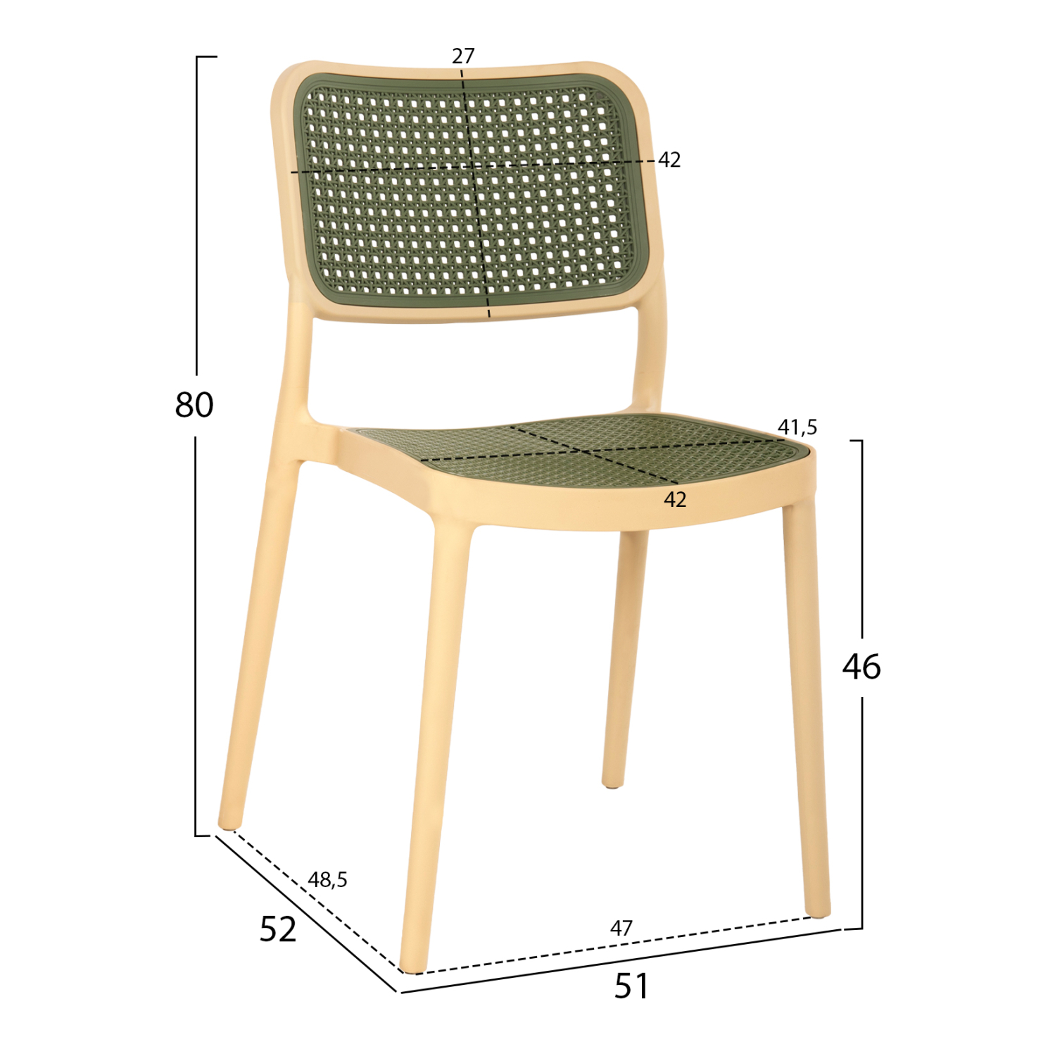 ΚΑΡΕΚΛΑ ΠΟΛΥΠΡΟΠΥΛΕΝΙΟΥ MEKO ΜΠΕΖ ΜΕ OLIVE GREEN ΨΑΘΑ 41x49x102Υ εκ. 2