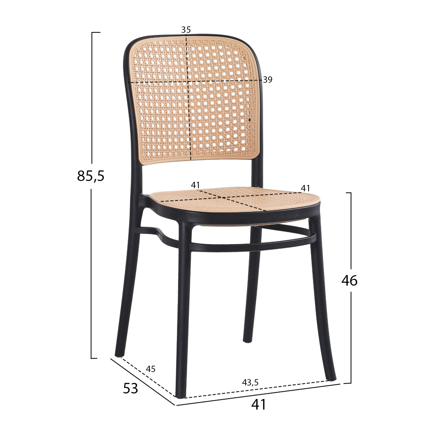 ΚΑΡΕΚΛΑ ΠΟΛΥΠΡΟΠΥΛΕΝΙΟΥ FLOW ΜΑΥΡΗ ΜΕ ΜΠΕΖ ΚΑΘΙΣΜΑ ΚΑΙ ΠΛΑΤΗ 41x49x102Υεκ. 2