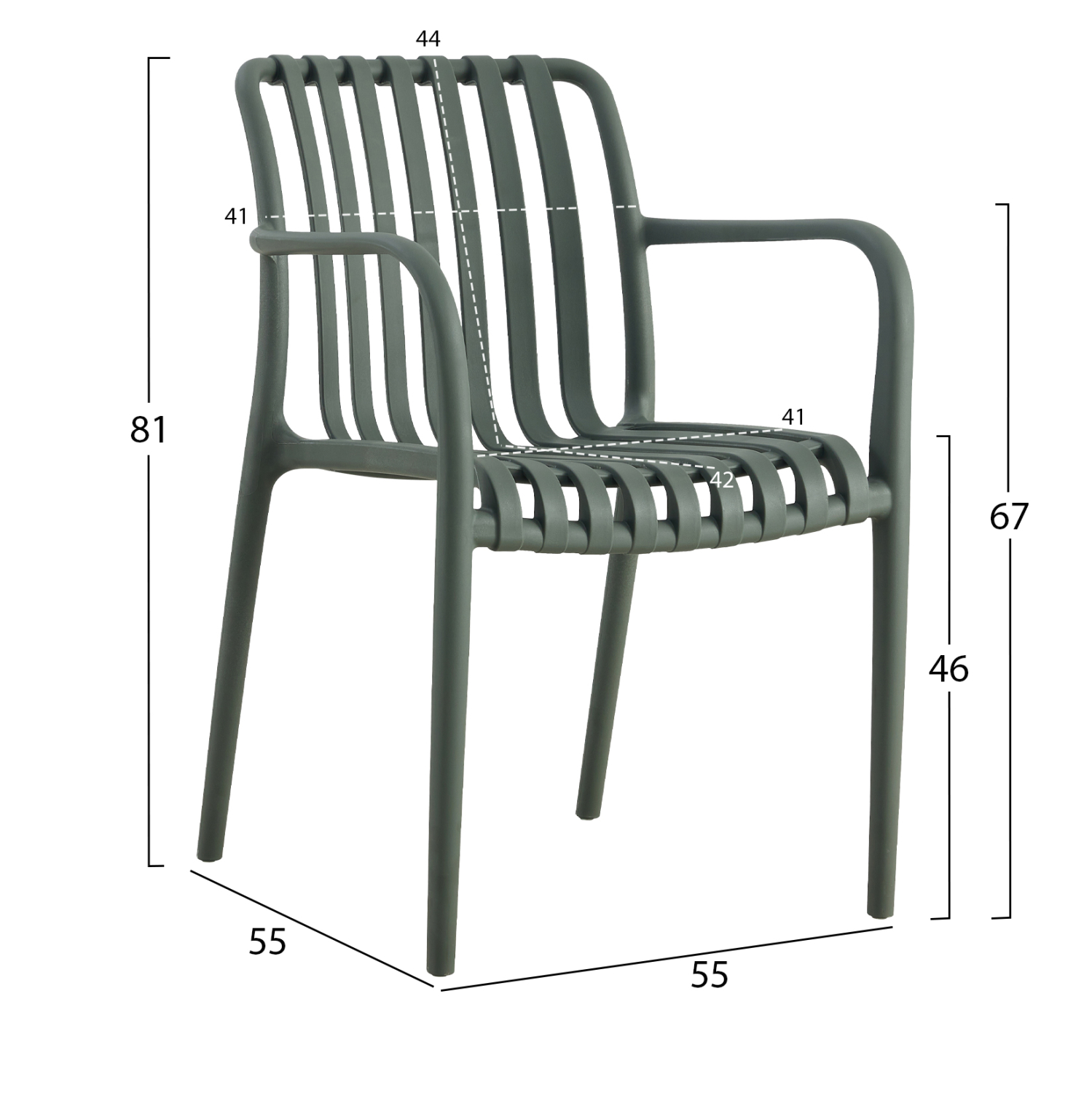 ΠΟΛΥΘΡΟΝΑ ΠΟΛΥΠΡΟΠΥΛΕΝΙΟΥ TIPPY DARK OLIVE 55x55x81Υεκ. 2