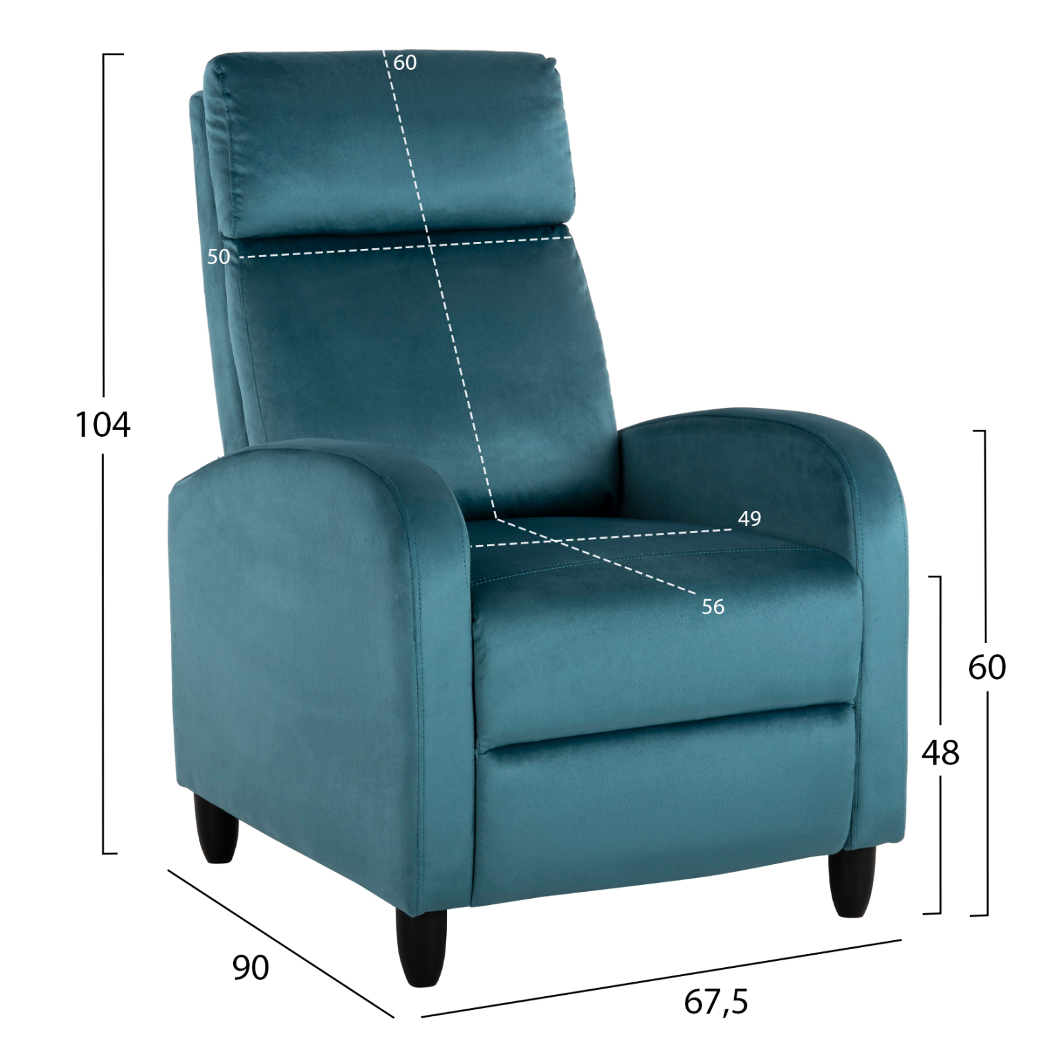 ΠΟΛΥΘΡΟΝΑ RELAX HIBER ΠΕΤΡΟΛ ΒΕΛΟΥΔΟ 67,5x90x104Υ εκ. 2