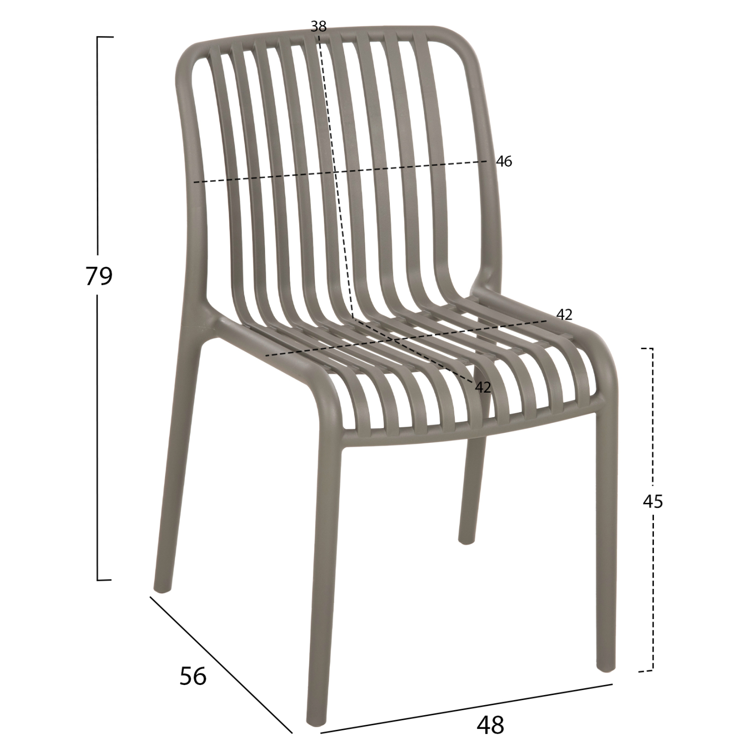 ΚΑΡΕΚΛΑ ΕΞΩΤ.ΧΩΡΟΥ CONVEE DARK OLIVE ΠΟΛΥΠΡΟΠΥΛΕΝΙΟ 48x56x79Yεκ. 2