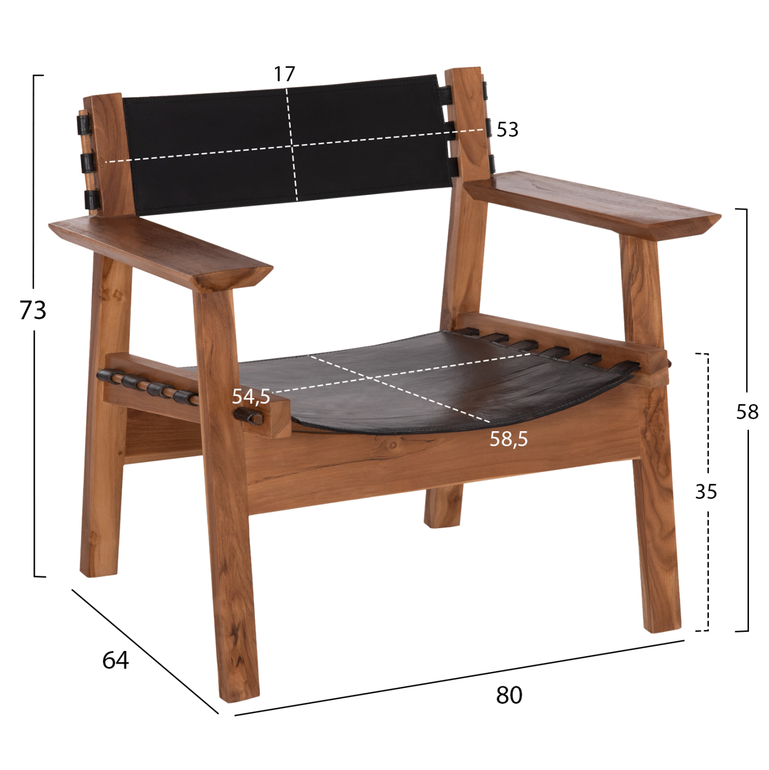 ΠΟΛΥΘΡΟΝΑ KONNA TEAK ΞΥΛΟ ΣΕ ΦΥΣΙΚΟ-ΔΕΡΜΑ ΑΓΕΛΑΔΟΣ ΣΕ ΜΑΥΡΟ 80x64x73Υεκ. 2