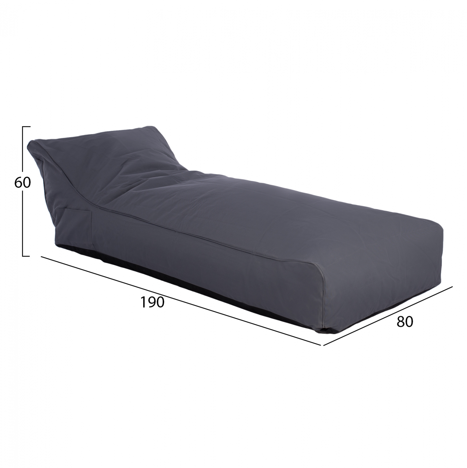 ΠΟΥΦ TANEA ΓΚΡΙ ΜΕ UV PROTECTION 190x80x60Υ εκ. 2