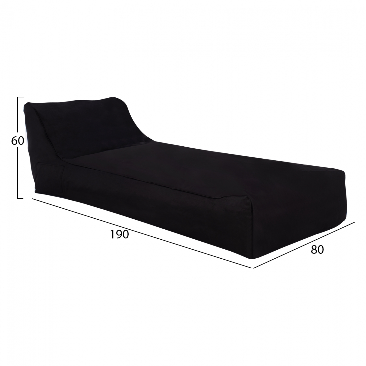 ΠΟΥΦ TANEA ΜΑΥΡΟ ΜΕ UV PROTECTION 190x80x60Υ εκ. 2
