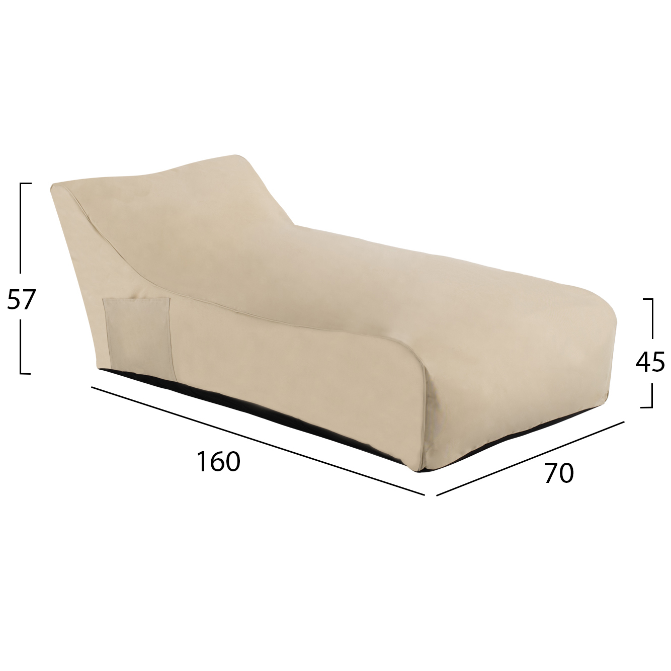 ΠΟΥΦ ALOK ΜΠΕΖ ΜΕ UV PROTECTION 70x160x45-57Y εκ. 2
