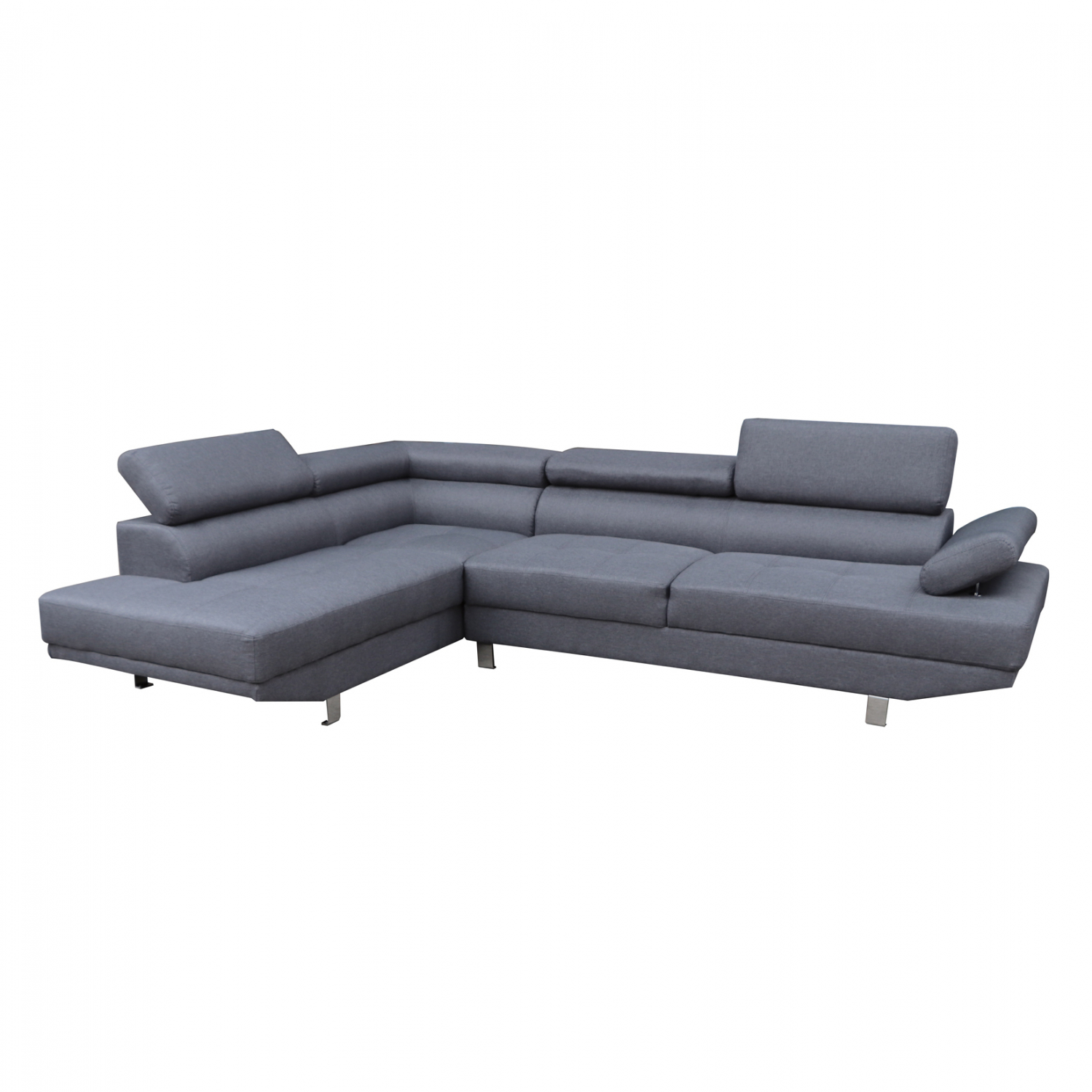 ΚΑΝΑΠΕΣ ΓΩΝΙΑ ΑΡΙΣΤΕΡΗ GORO ΓΚΡΙ ΥΦΑΣΜΑ 270x200x87Y εκ. 1