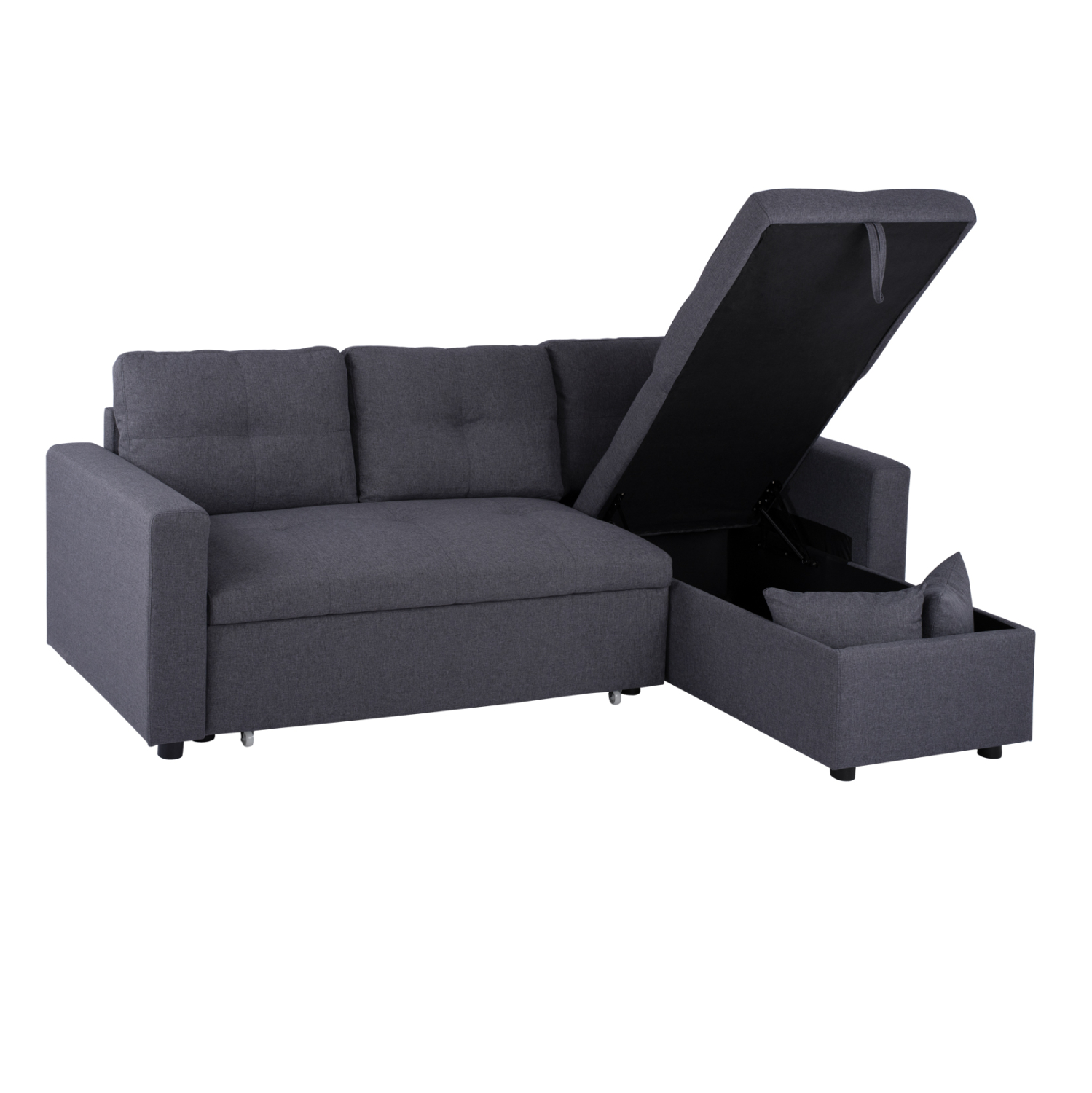 ΚΑΝΑΠΕΣ ΓΩΝΙΑ ΚΡΕΒΑΤΙ WAYNE 224x147x85Υεκ. ΓΚΡΙ ΥΦΑΣΜΑ 4