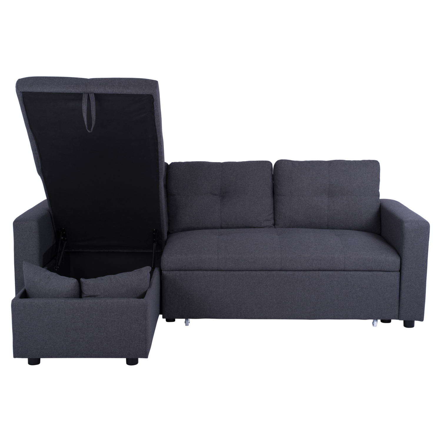 ΚΑΝΑΠΕΣ ΓΩΝΙΑ ΚΡΕΒΑΤΙ WAYNE 224x147x85Υεκ. ΓΚΡΙ ΥΦΑΣΜΑ 6