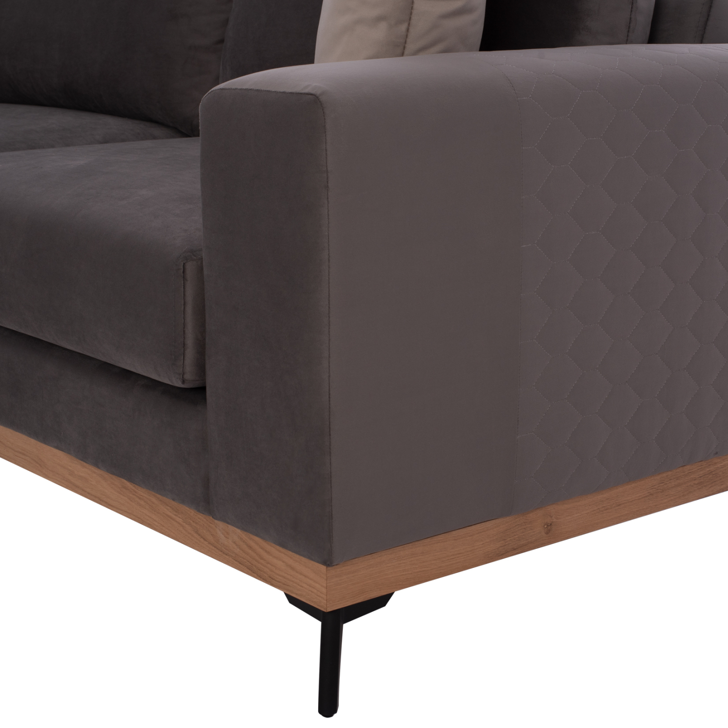 ΚΑΝΑΠΕΣ ΑΡΙΣΤΕΡΗ ΓΩΝΙΑ MESINA ΥΦΑΣΜΑ ΑΛΕΚΙΑΣΤΟ ΓΚΡΙ 290x240x92Υεκ. 8