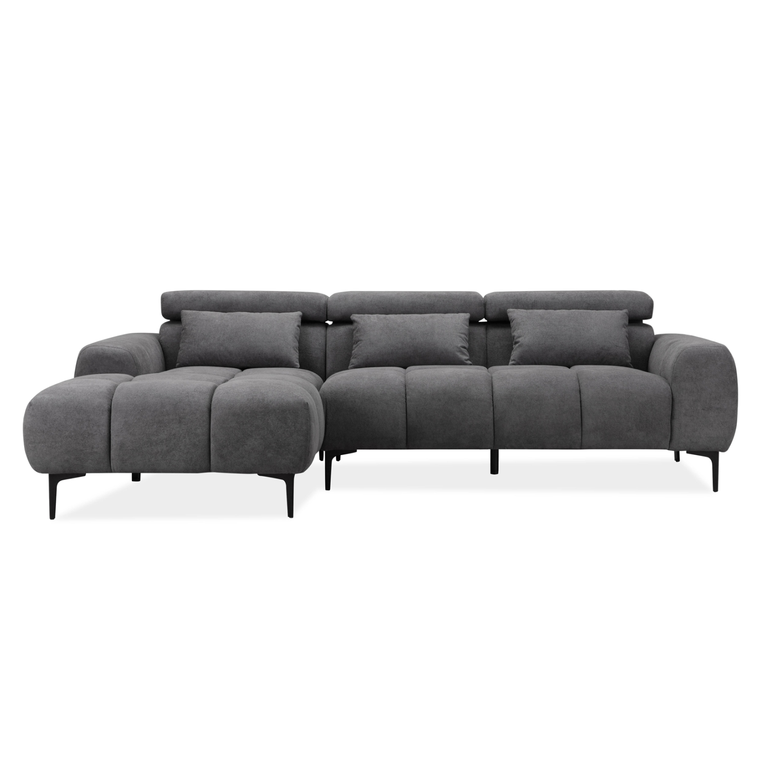 ΚΑΝΑΠΕΣ ΑΡΙΣΤΕΡΗ ΓΩΝΙΑ DIVYA ΣΥΝΘ.SUEDE ΓΚΡΙ 264x175x99Υεκ. 4