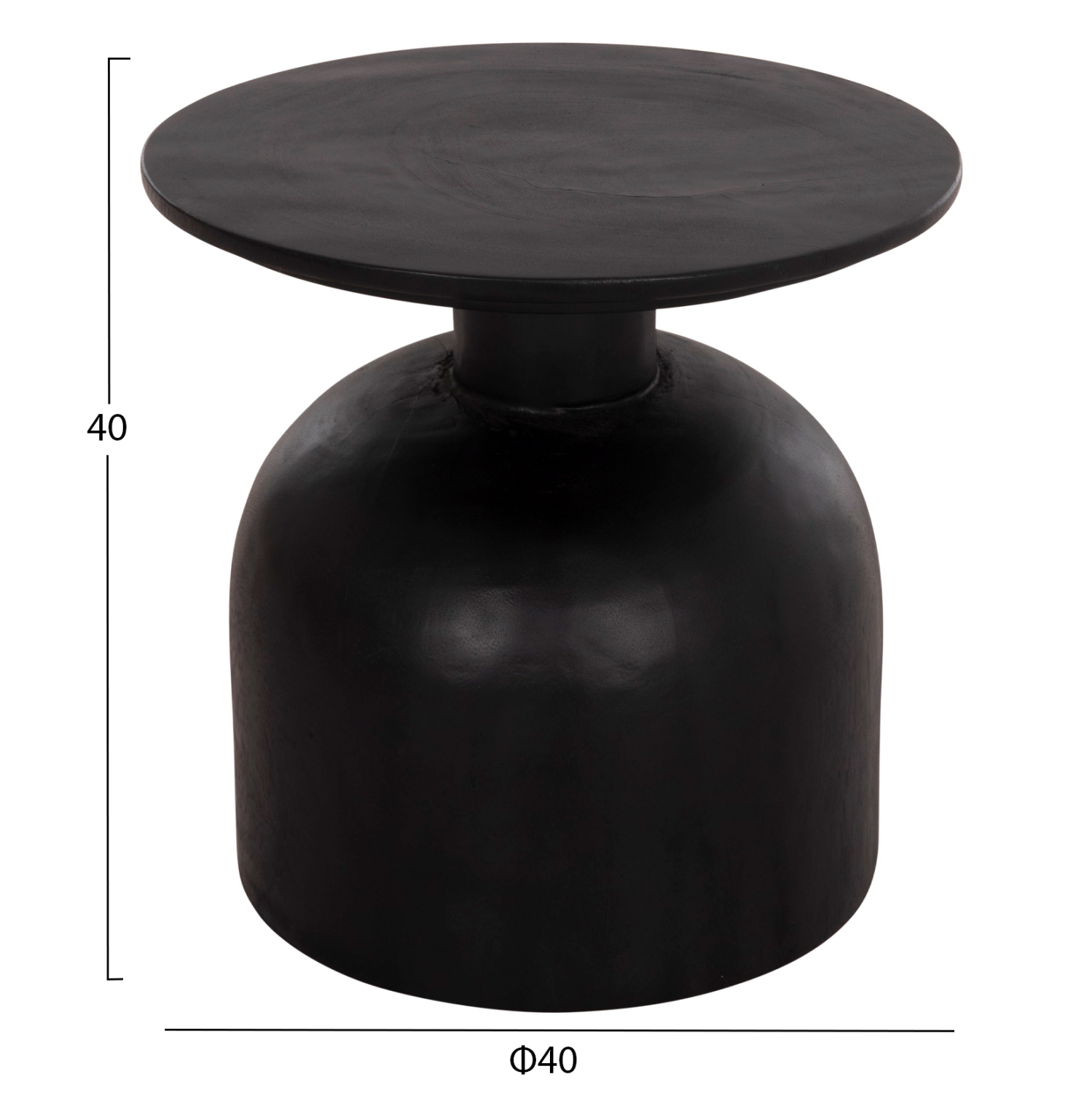 ΒΟΗΘΗΤΙΚΟ ΤΡΑΠΕΖΑΚΙ PUMBE-s ΞΥΛΟ SUAR--ΜΑΥΡΟ Φ40x40Υεκ 2