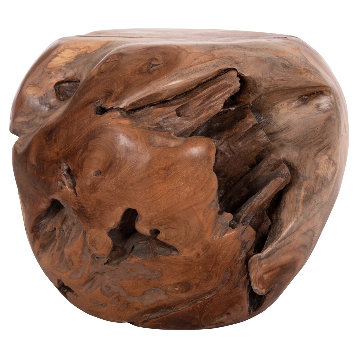 ΒΟΗΘΗΤΙΚΟ ΤΡΑΠΕΖΙ LOGGY ΞΥΛΟ TEAK--ΦΥΣΙΚΟ 50x50x50Υεκ. 1