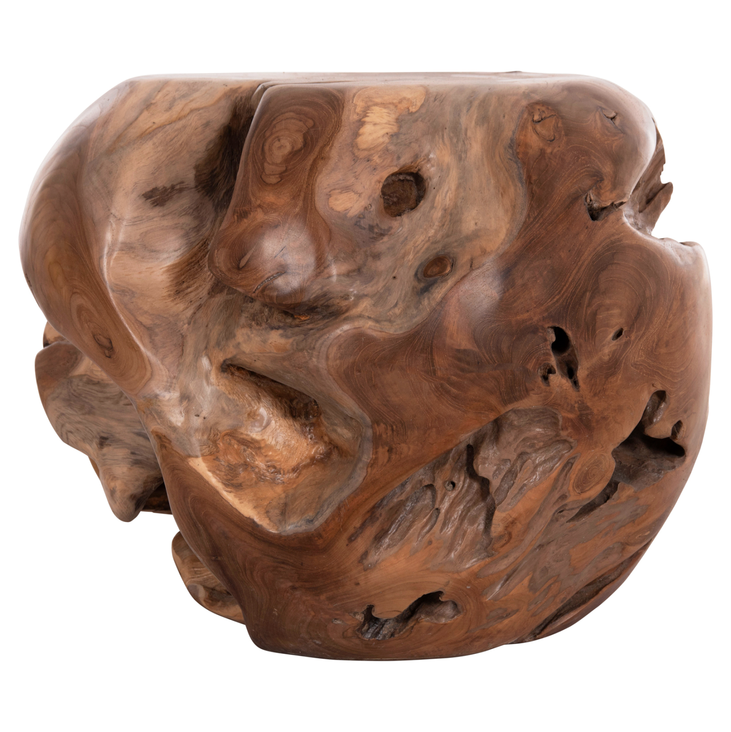 ΒΟΗΘΗΤΙΚΟ ΤΡΑΠΕΖΙ LOGGY ΞΥΛΟ TEAK--ΦΥΣΙΚΟ 50x50x50Υεκ. 3