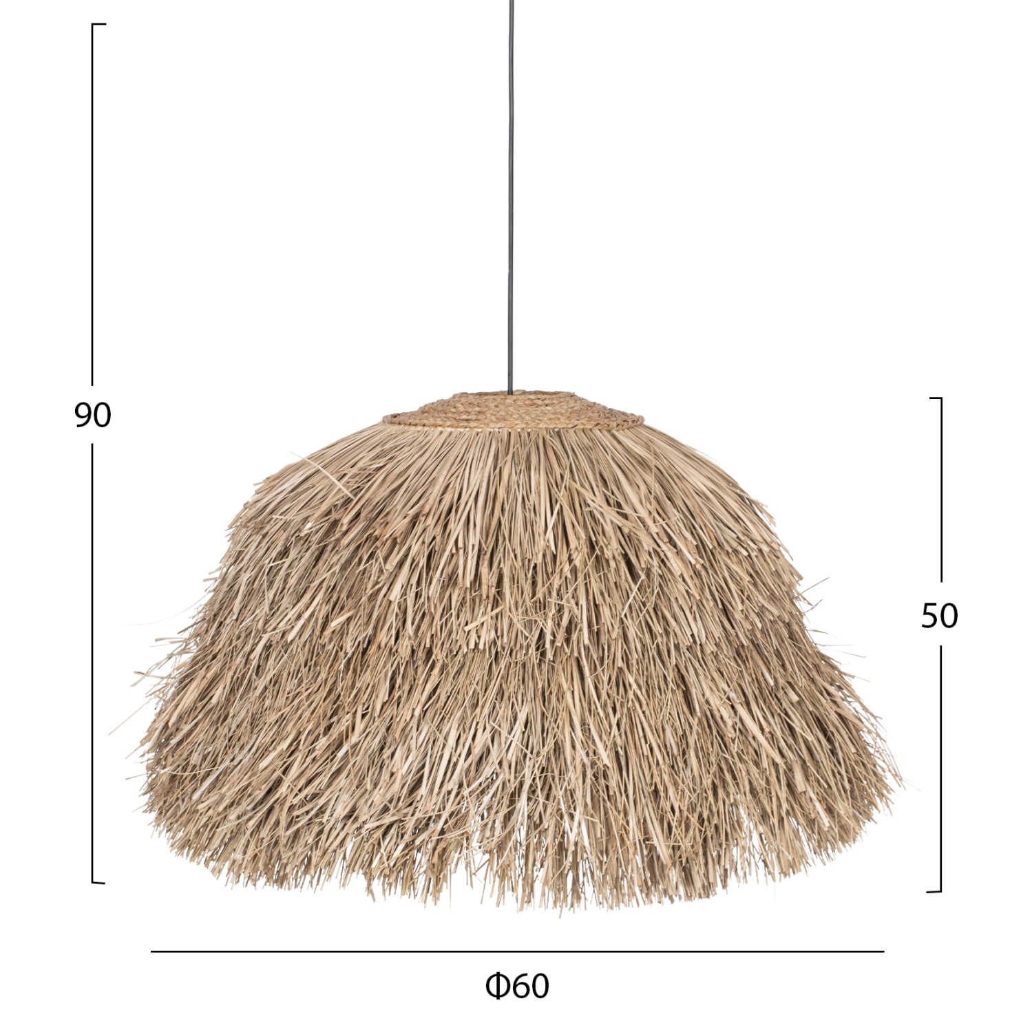 ΦΩΤΙΣΤΙΚΟ ΟΡΟΦΗΣ ΜΕ ΣΧΗΜΑ ΘΑΜΝΟΥ ΑΠΟ PANDAN GRASS ΣΕ ΦΥΣΙΚΟ 60x60x50Yεκ. 2