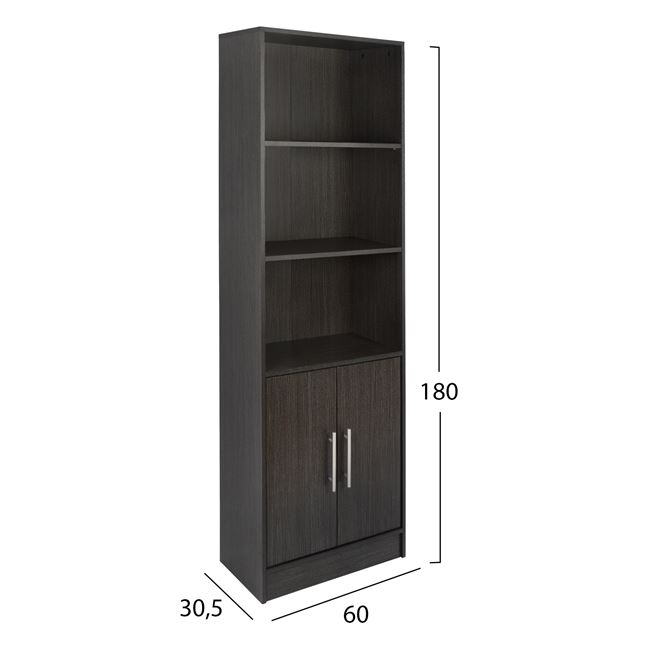 ΒΙΒΛΙΟΘΗΚΗ ΜΕΛΑΜΙΝΗΣ ENSLEY ZEBRANO 60X30X180 εκ. 2