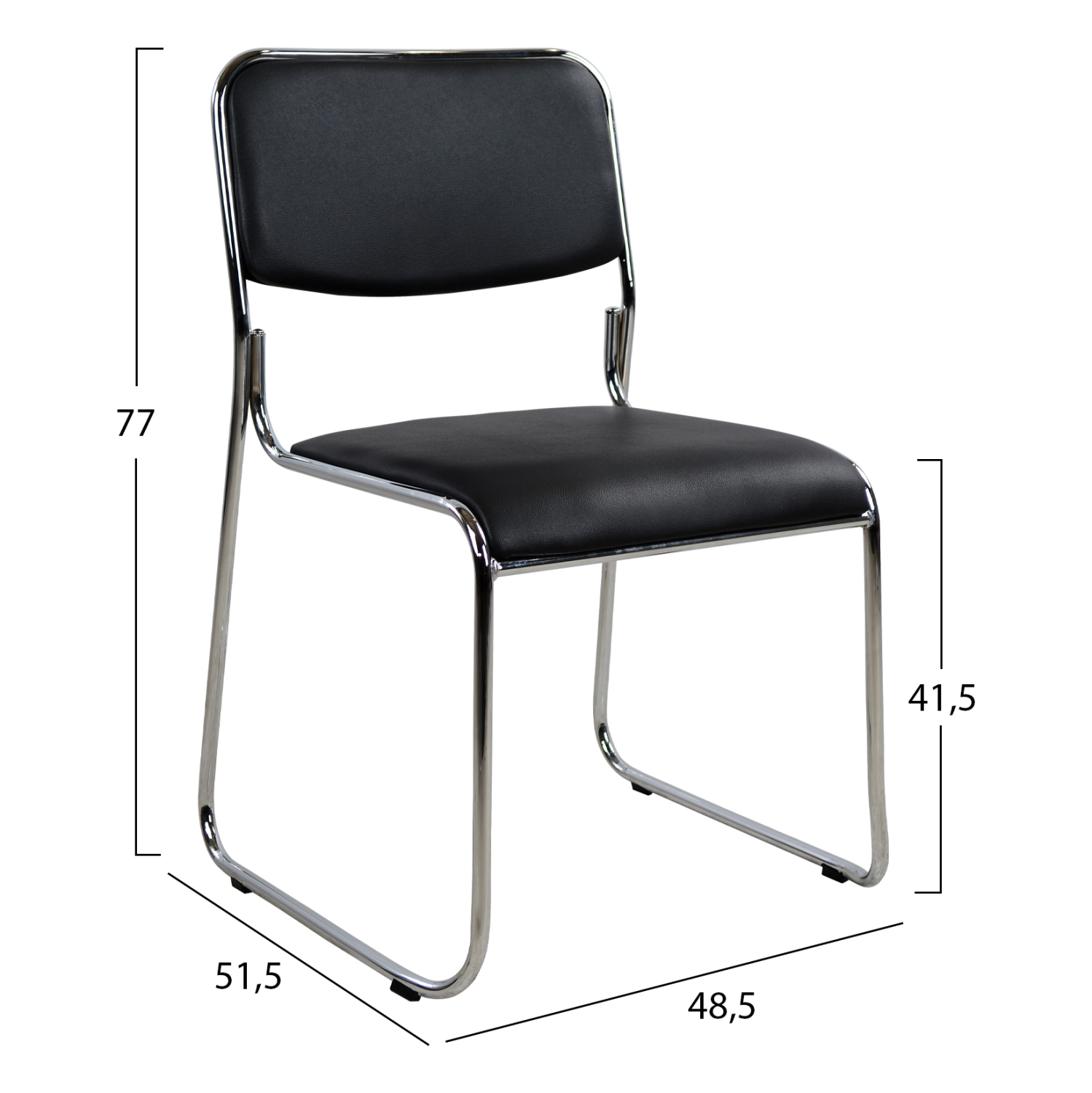 ΚΑΡΕΚΛΑ ΓΡΑΦΕΙΟΥ ΣΥΝΕΡΓΑΣΙΑΣ MABEL ΜΑΥΡΗ 48,5x51,5x77Yεκ. 2