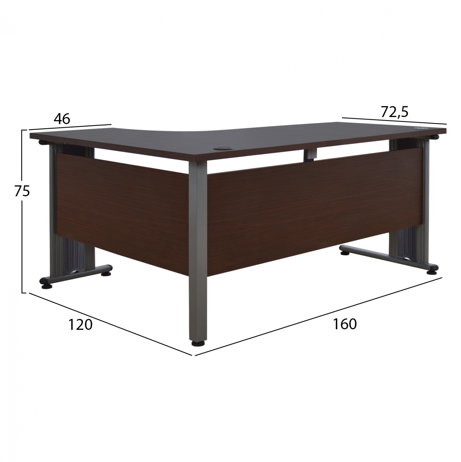 ΓΡΑΦΕΙΟ ΕΠΑΓΓΕΛΜΑΤΙΚΟ VALDEN WENGE ΜΕ ΔΕΞΙΑ ΓΩΝΙΑ 160X120X75 2