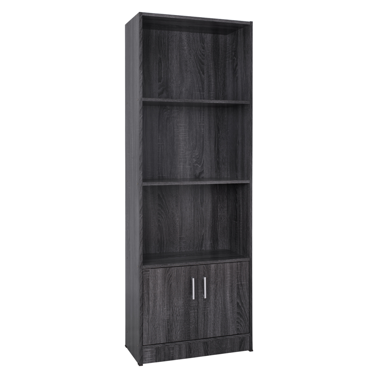 ΒΙΒΛΙΟΘΗΚΗ ΜΕΛΑΜΙΝΗΣ HAYDEN ΣΕ ΑΝΘΡΑΚΙ ΧΡΩΜΑ 60x30x174 εκ. 1