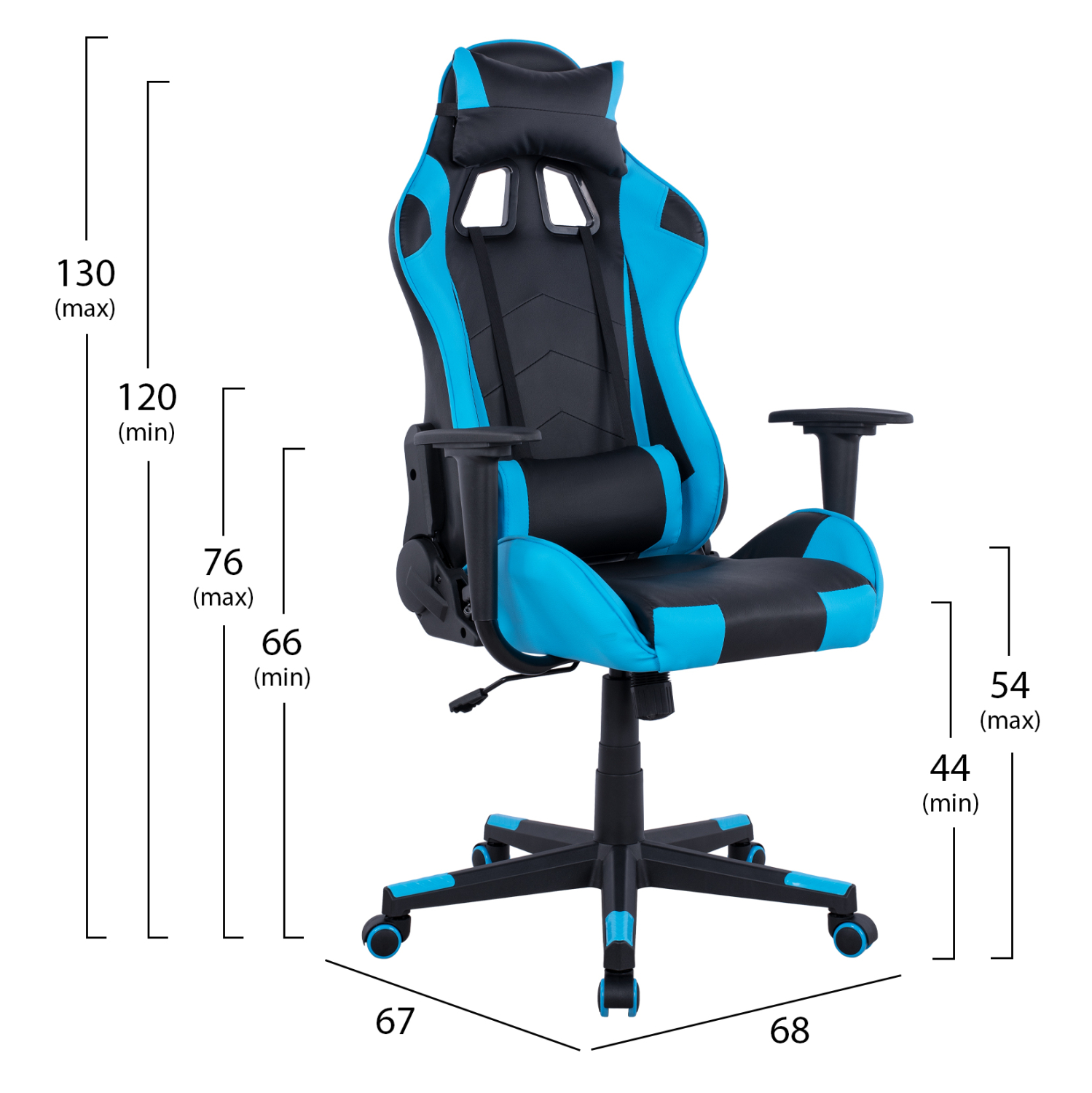 ΠΟΛΥΘΡΟΝΑ GAMING WINTER ΜΑΥΡΟ-ΣΙΕΛ PU 68Χ67Χ130 ΕΚ 2