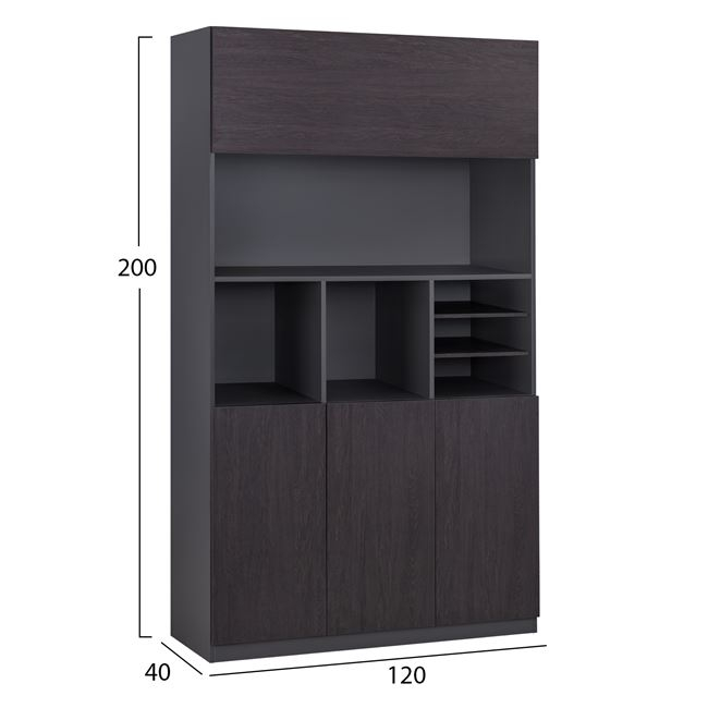 ΒΙΒΛΙΟΘΗΚΗ ΓΡΑΦΕΙΟΥ ΕΠΑΓΓΕΛΜΑΤΙΚΗ ROSEWOOD 120Χ40Χ200Υ εκ. 2
