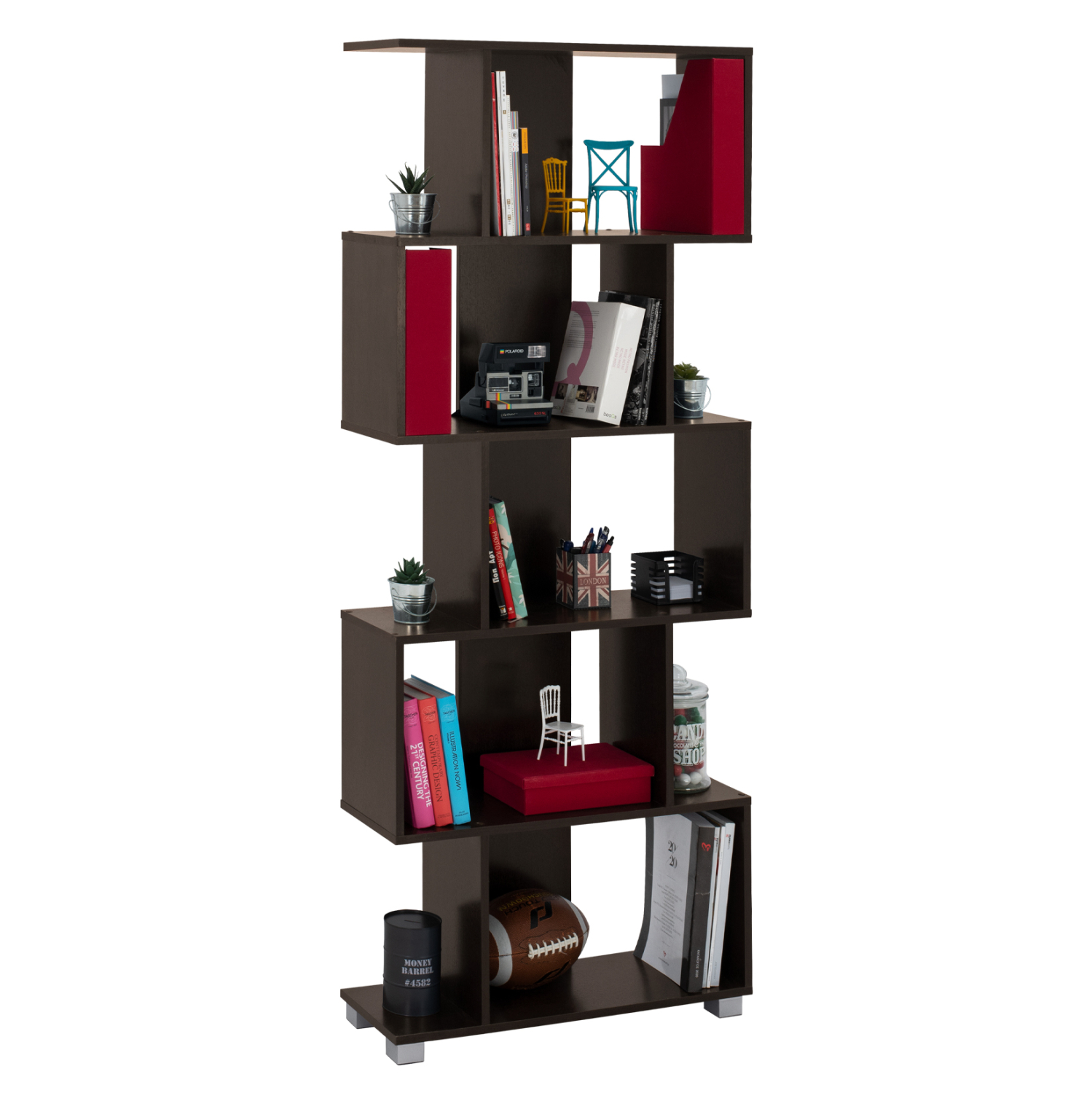 ΒΙΒΛΙΟΘΗΚΗ ΜΕΛΑΜΙΝΗΣ EZIR ΒΕΓΓΕ 70x25x177Υ εκ. 1