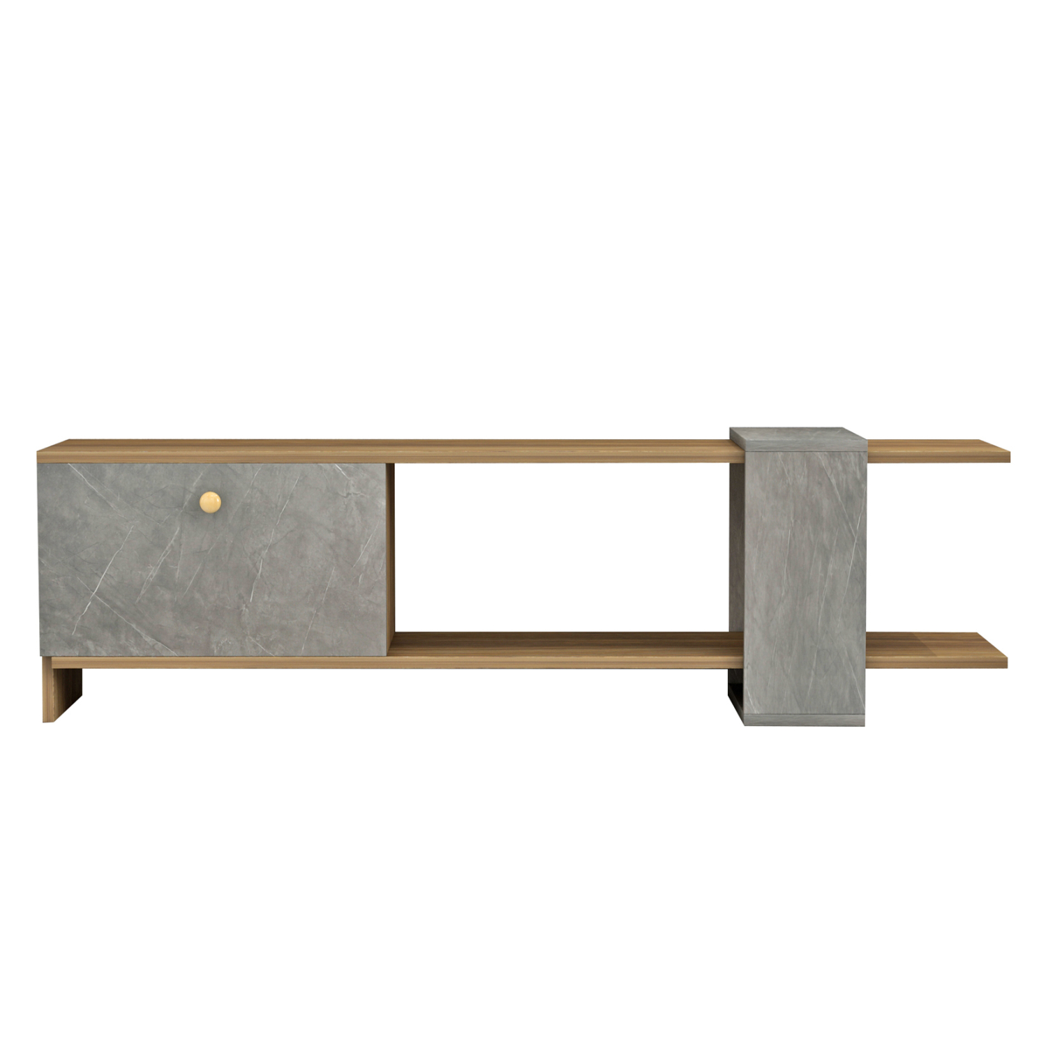 ΕΠΙΠΛΟ ΤΗΛΕΟΡΑΣΗΣ HENRIETTE ΜΕΛΑΜΙΝΗ ΚΑΡΥΔΙ-STONE TEXTURE 120x28,5x39Υεκ. 3