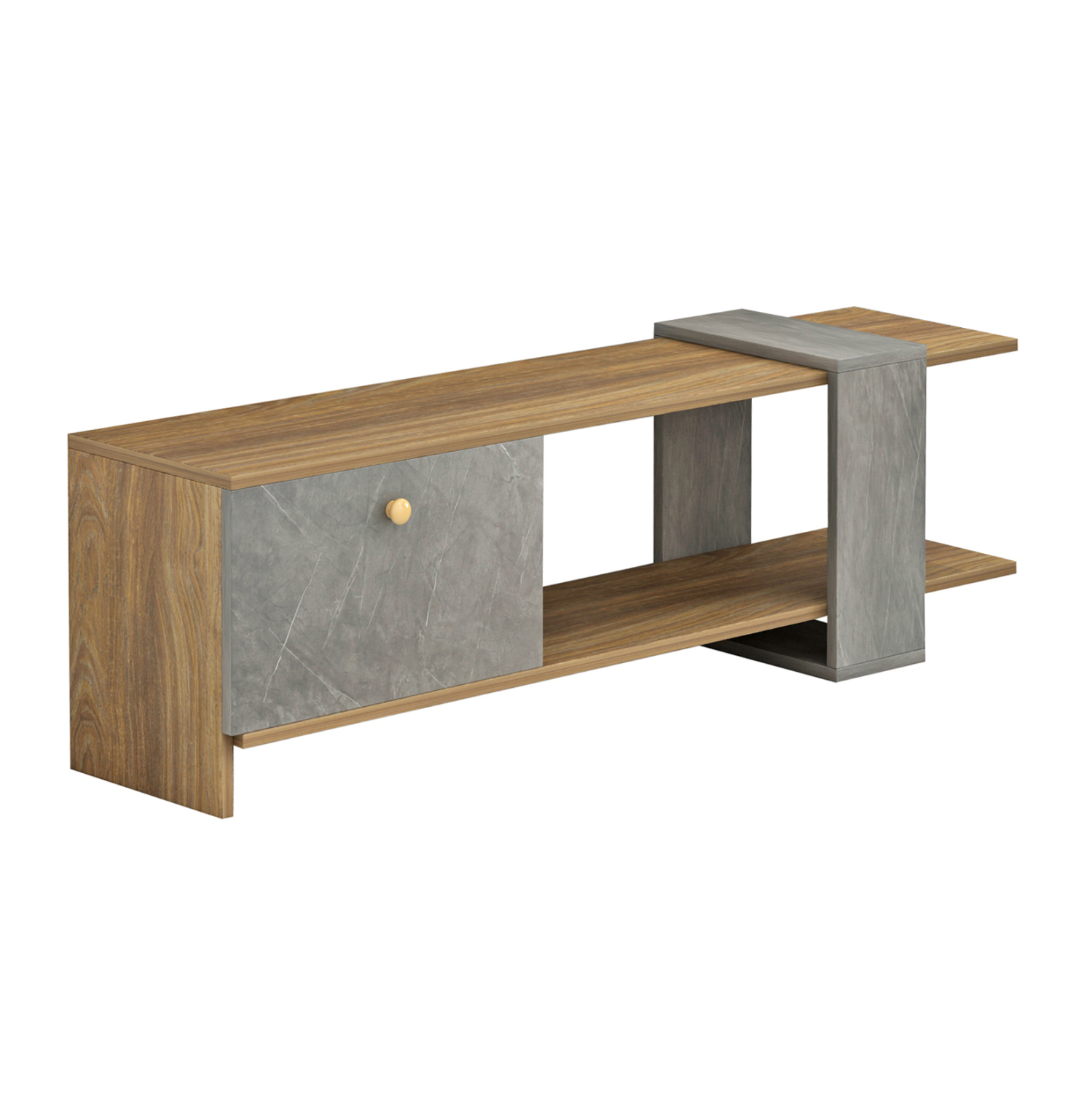 ΕΠΙΠΛΟ ΤΗΛΕΟΡΑΣΗΣ HENRIETTE ΜΕΛΑΜΙΝΗ ΚΑΡΥΔΙ-STONE TEXTURE 120x28,5x39Υεκ. 4