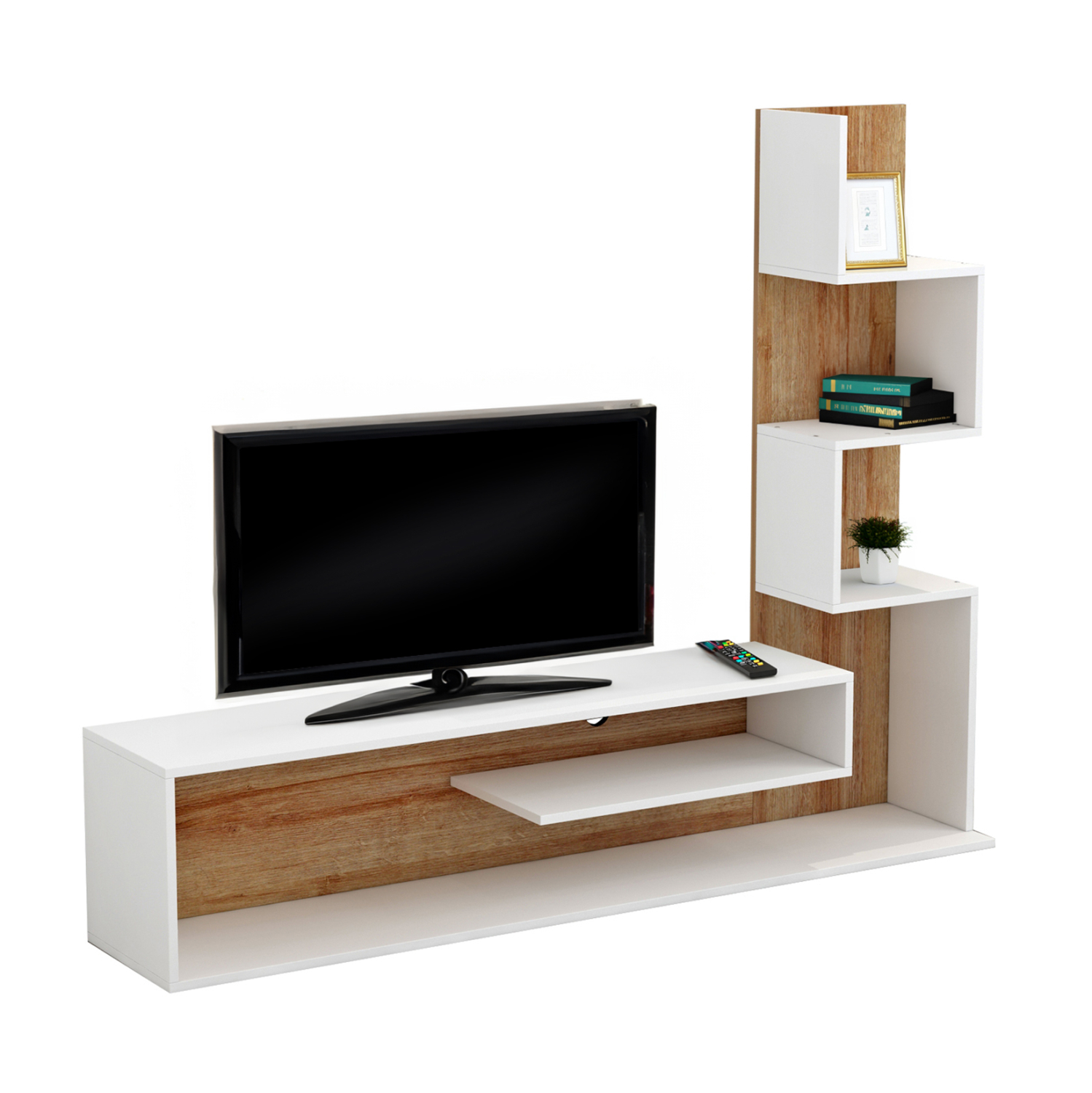 ΣΥΝΘΕΤΟ ΤΗΛΕΟΡΑΣΗΣ EDELIE ΜΕΛΑΜΙΝΗ ΣΕ ΛΕΥΚΟ-ΦΥΣΙΚΟ 150x29,5x120Υεκ. 1