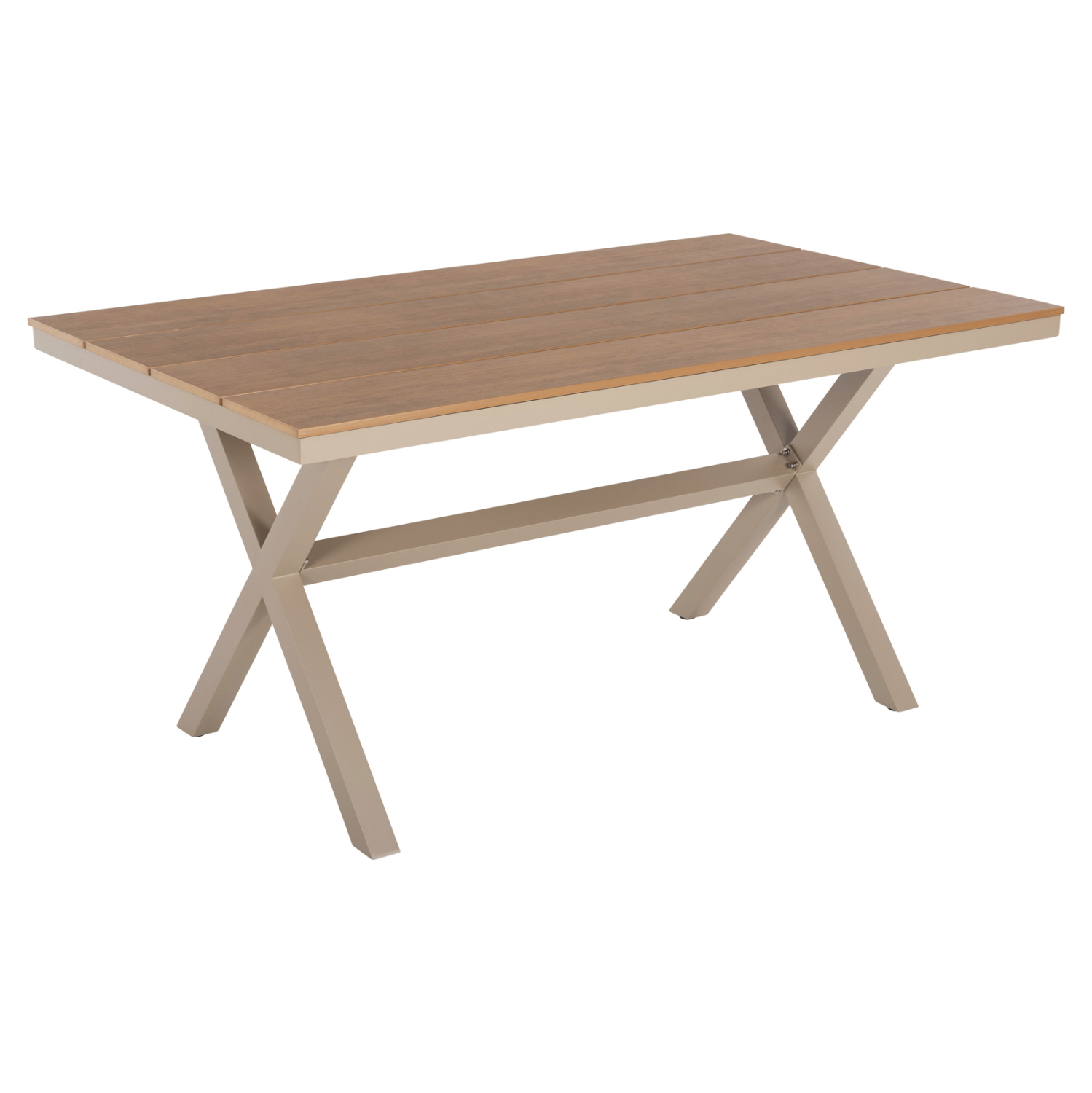 ΤΡΑΠΕΖΙ ΑΛΟΥΜΙΝΙΟΥ ΟΡΘΟΓΩΝΙΟ TAWNEE ΣΑΜΠΑΝΙ-POLYWOOD ΦΥΣΙΚΟ 150x89,5x73Υ 1