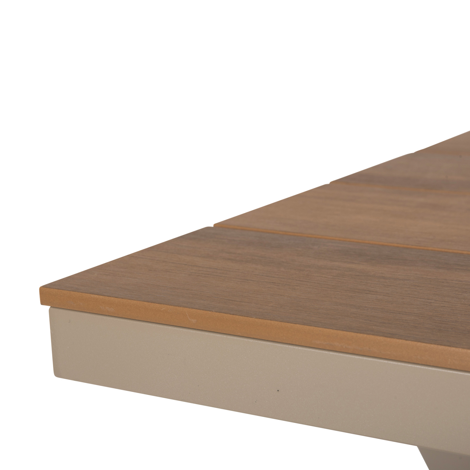 ΤΡΑΠΕΖΙ ΑΛΟΥΜΙΝΙΟΥ ΟΡΘΟΓΩΝΙΟ TAWNEE ΣΑΜΠΑΝΙ-POLYWOOD ΦΥΣΙΚΟ 219,5x89,5x73Υ 7