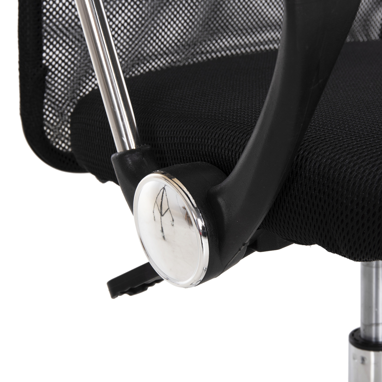 ΚΑΡΕΚΛΑ ΓΡΑΦΕΙΟΥ CABLE ΜΑΥΡO MESH-ΠΟΔΙ ΧΡΩΜΙΟΥ 61x56x107-117Υεκ. 8