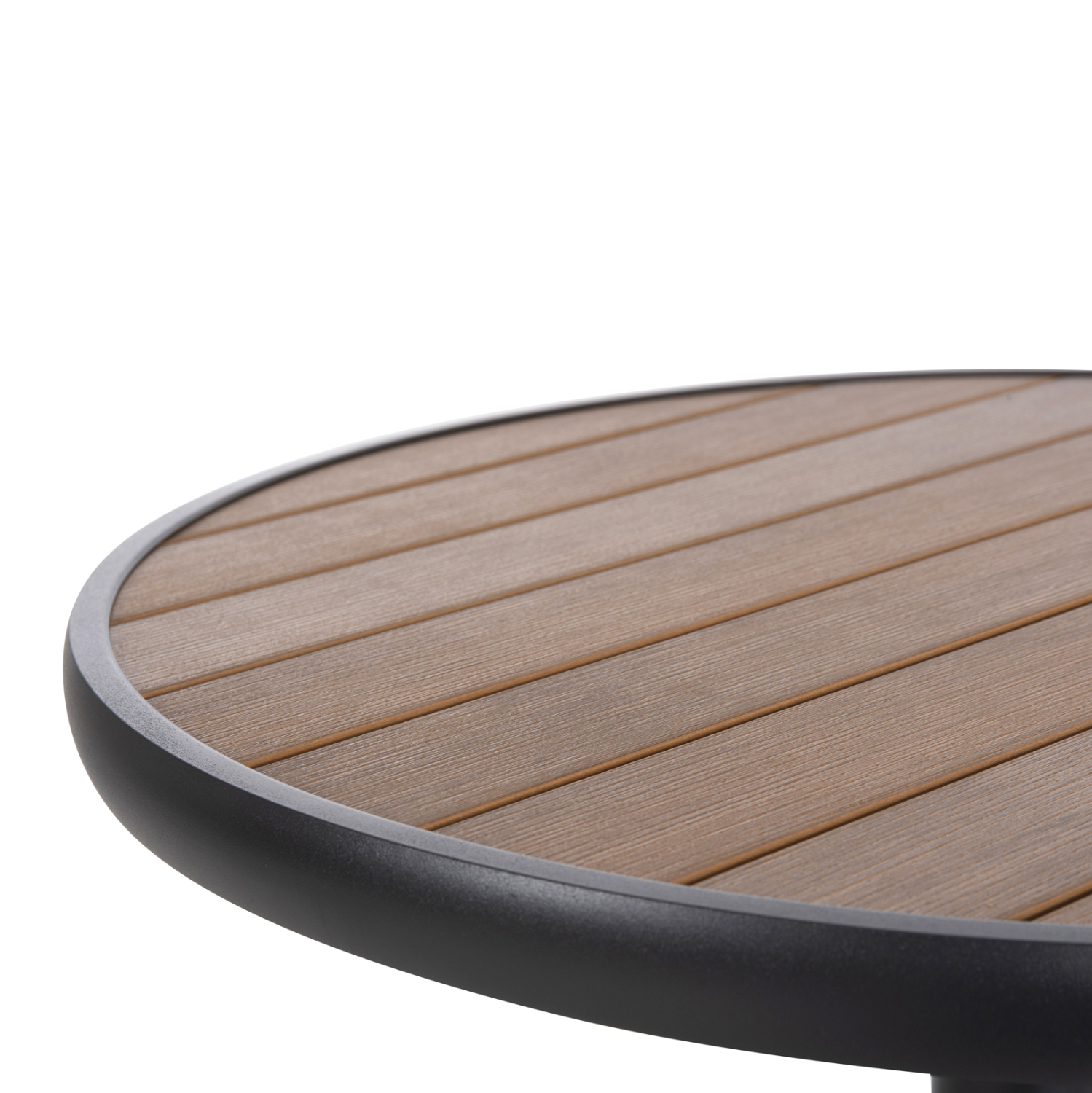 ΤΡΑΠΕΖΙ ΑΛΟΥΜΙΝΙΟΥ ΣΤΡΟΓΓΥΛΟ ALEXA ΑΝΘΡΑΚΙ-POLYWOOD TOP ΦΥΣΙΚΟ Φ60x73Υεκ. 6