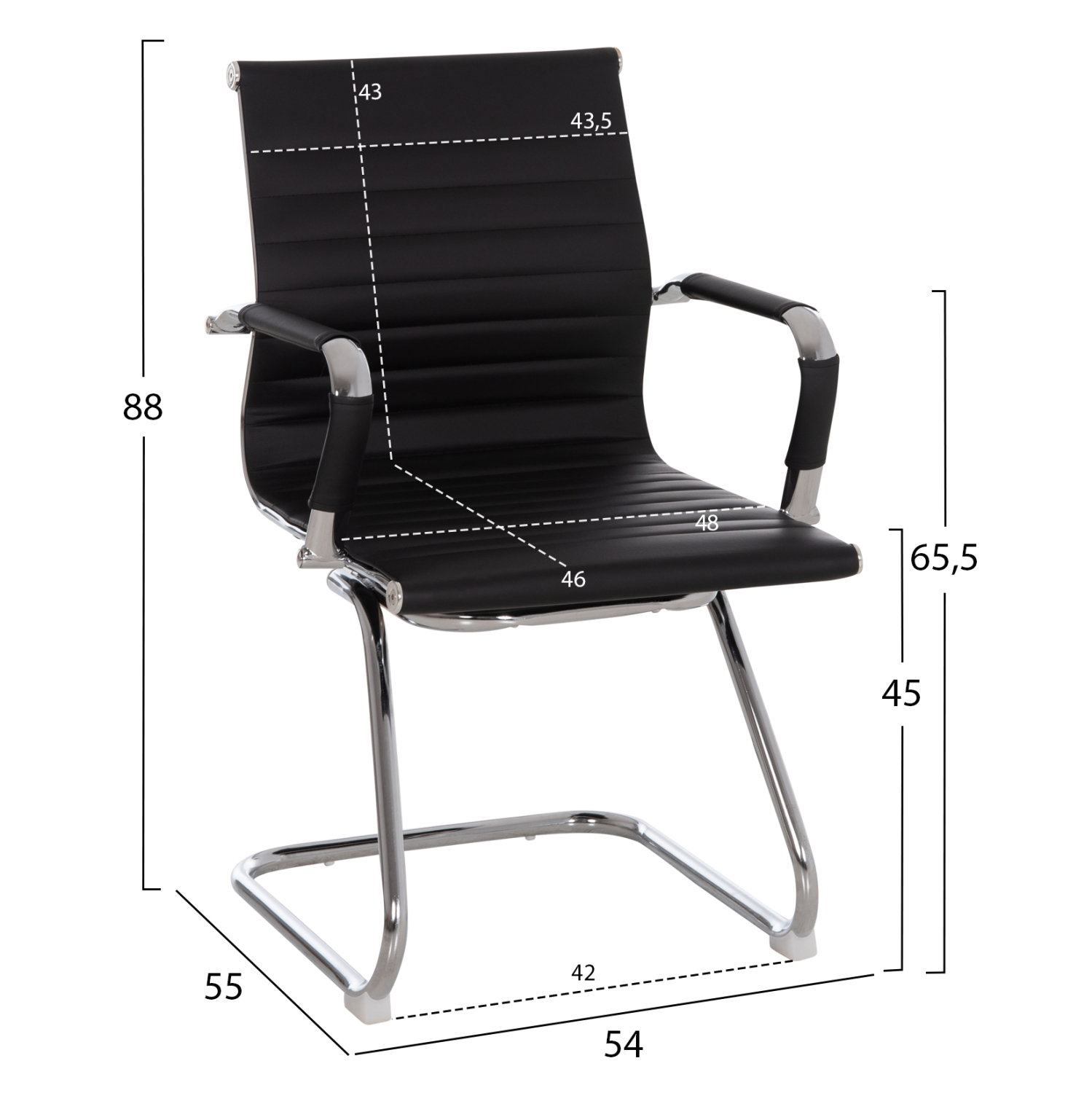 ΚΑΡΕΚΛΑ ΕΠΙΣΚΕΠΤΗ BOSS ΜΕ ΜΠΡΑΤΣΑ Κ ΜΑΥΡΟ PU 54x56x87Υεκ. 2