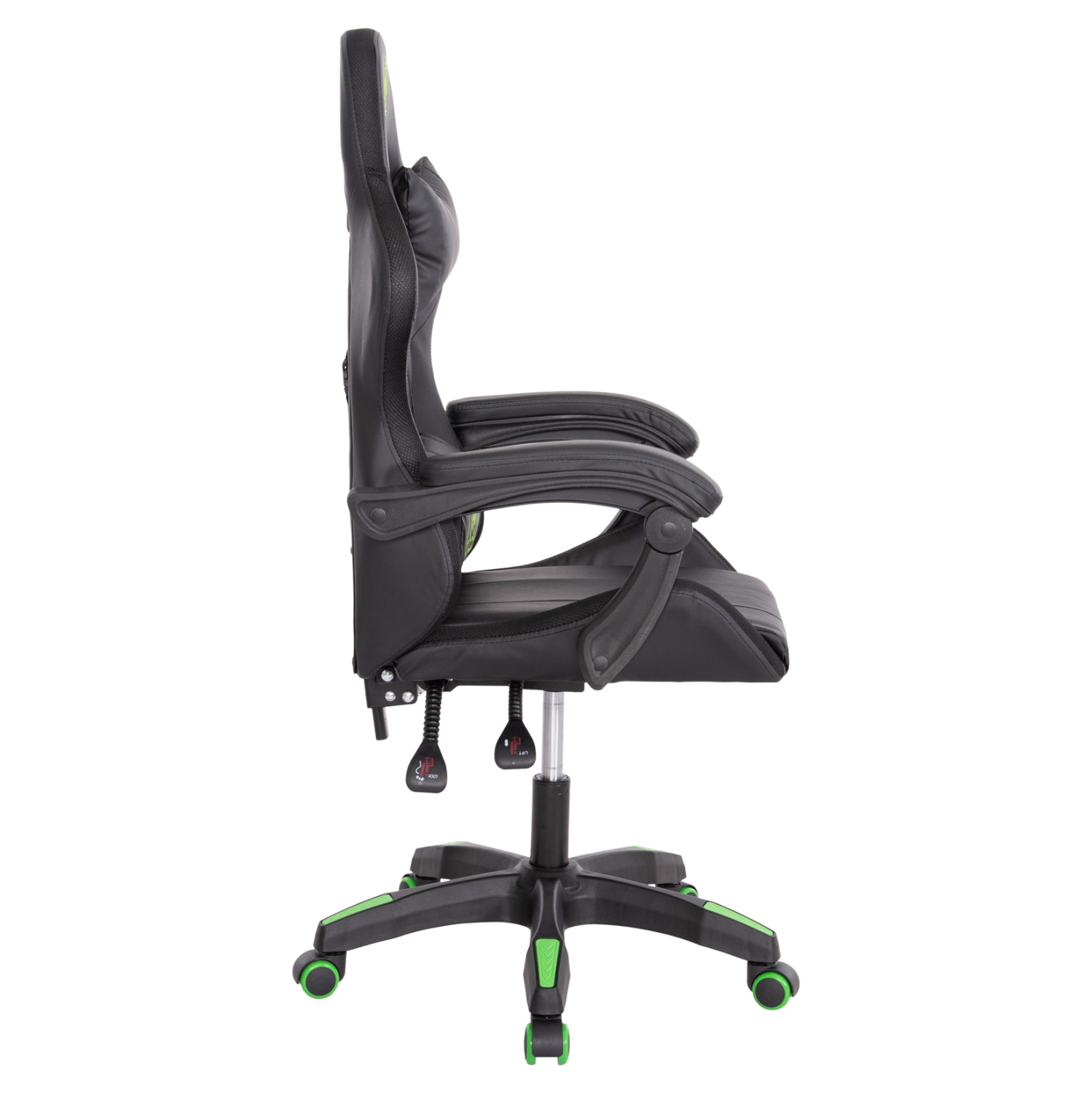 ΠΟΛΥΘΡΟΝΑ GAMING DARREN ΜΑΥΡΟ-ΠΡΑΣΙΝΟ PVC & NYLON 58.5x100x120Υεκ. 4