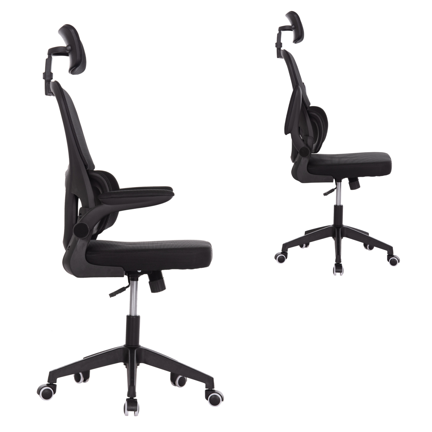 ΚΑΡΕΚΛΑ ΓΡΑΦΕΙΟΥ BASTON ΜΑΥΡΟ MESH & PP ΣΚΕΛΕΤΟΣ 64x60x117-127Υεκ. 4